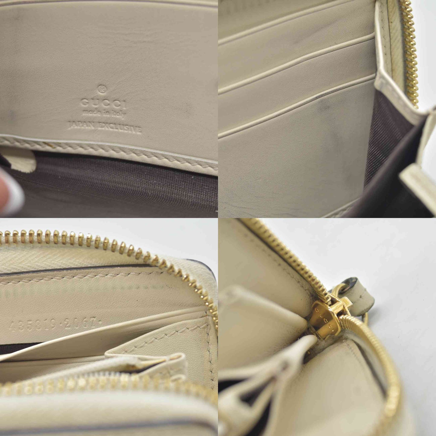 $660 GUCCI GG Marmont Ribbon Leather Zip Around Long Wallet