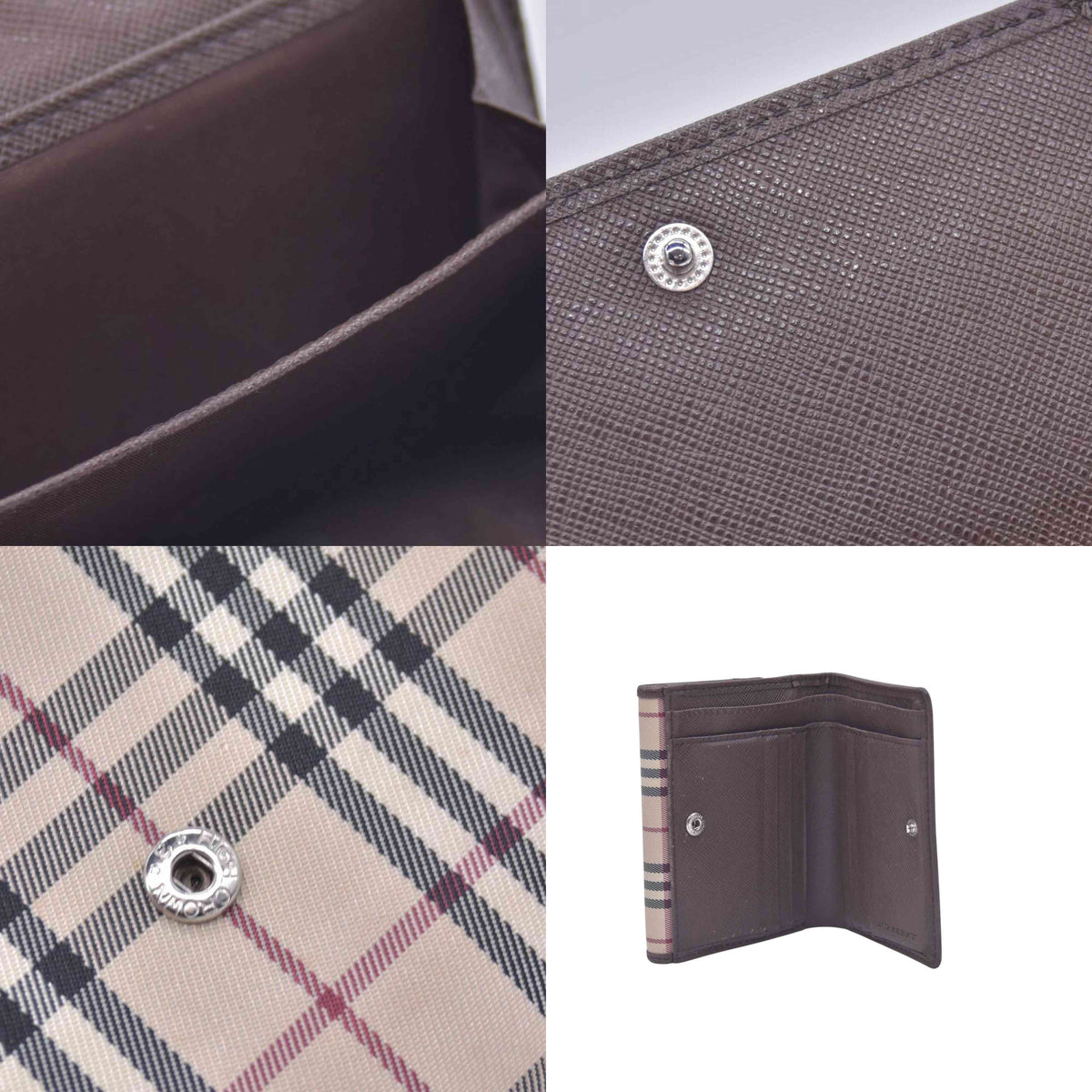 $395 Burberry House Check Medium Folding Wallet CONSIGNMENT 10021215