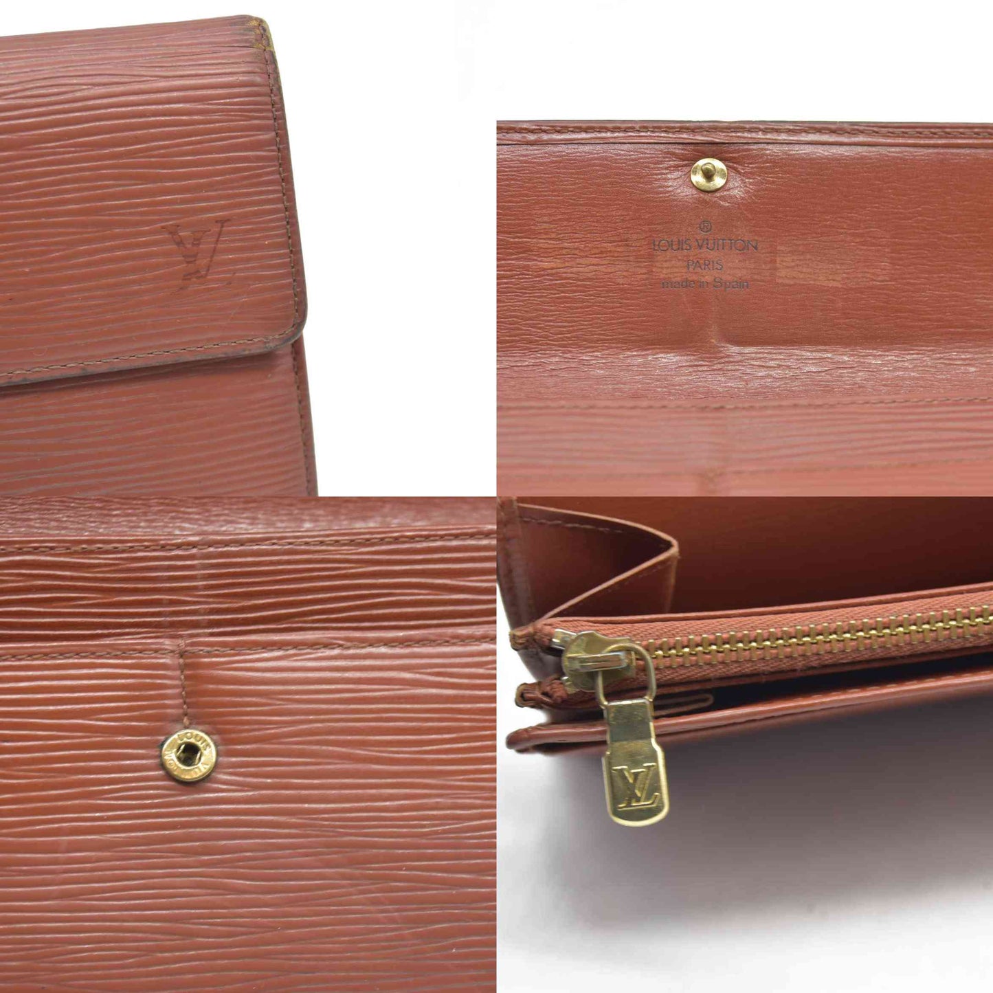 $805 Louis Vuitton Epi Porte Feuille Sarah Leather Long Bifold Wallet CA0975