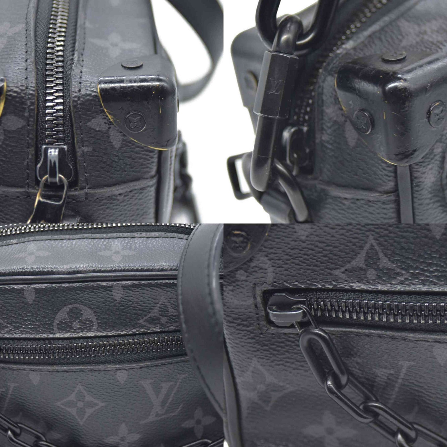 Louis Vuitton LV Shoulder Bag Soft trunk Black Monogram Eclipse MB4129