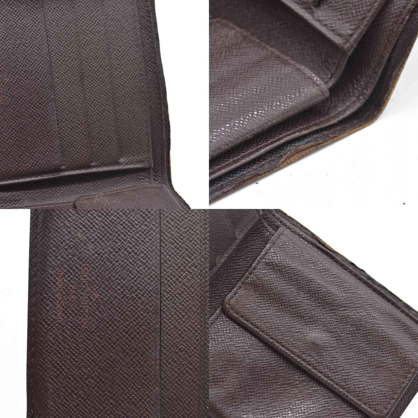 AUCTION $425 Louis Vuitton Damier Portefeuille Marco Bifold Wallet Brown CA0050