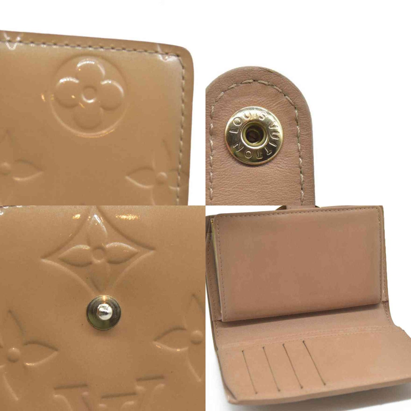 AUCTION $935 Louis Vuitton  Vernis French Purse Wallet Beige