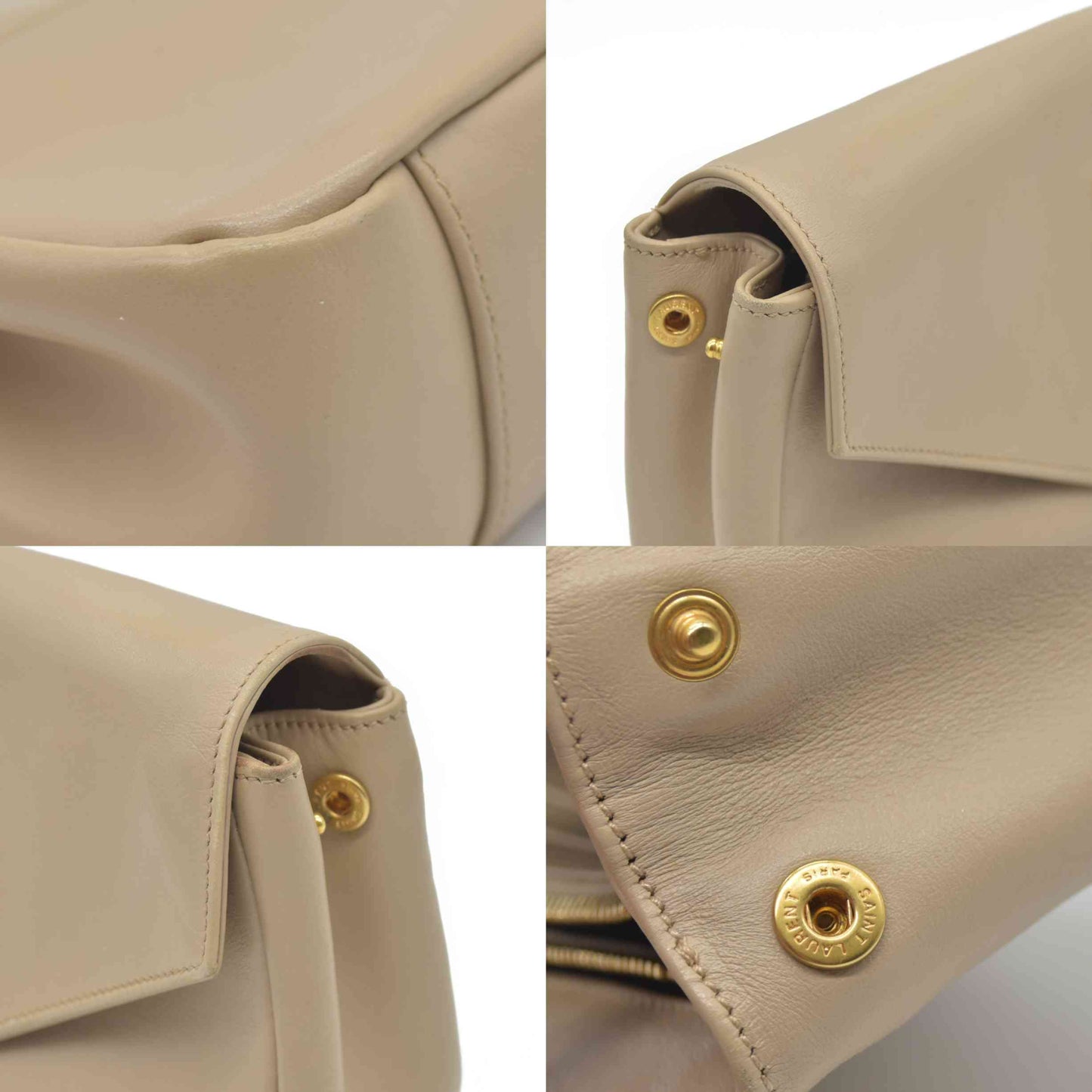 $2900 Saint Laurent Leather Calypso YSL Shoulder Bag