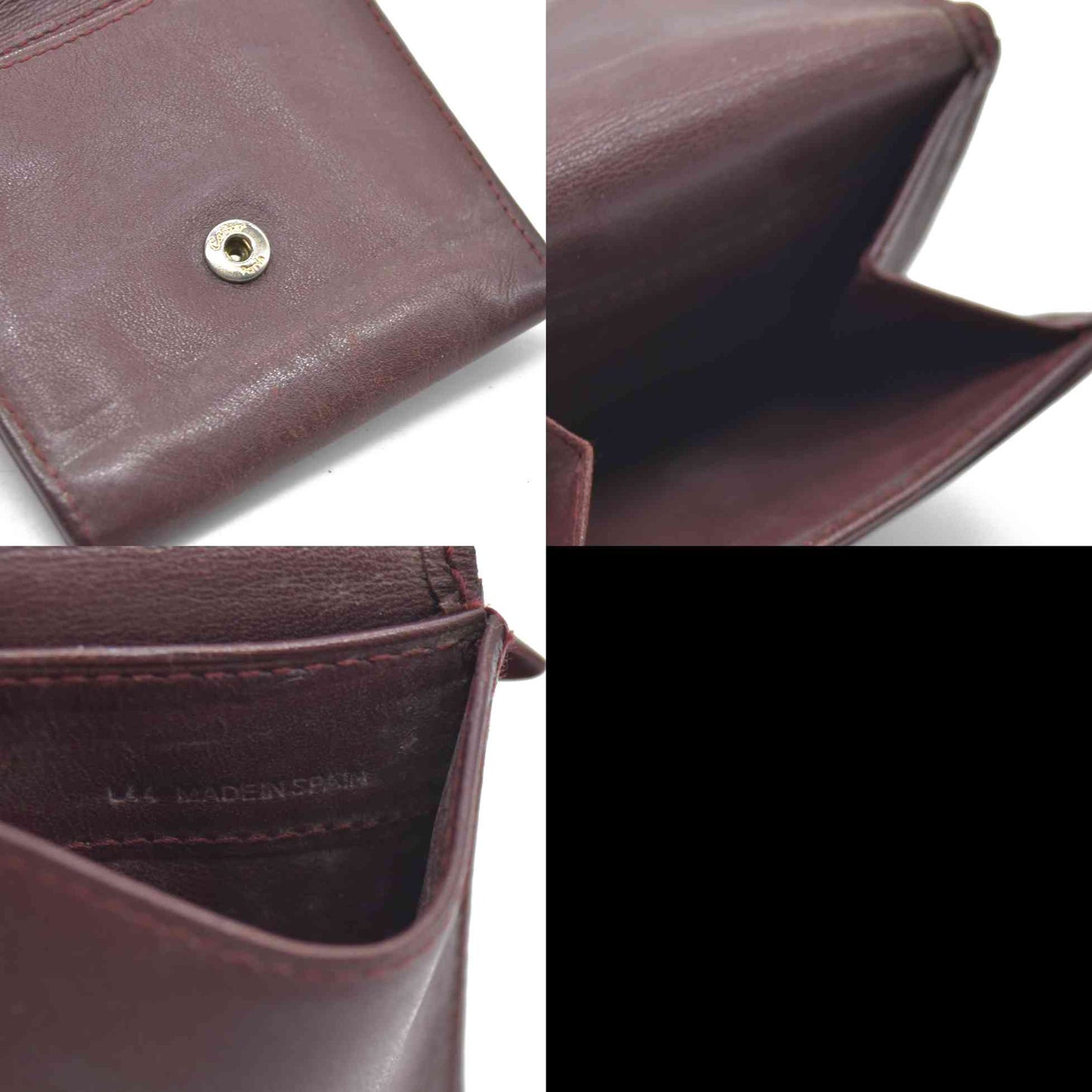 $580 Cartier Vintage Leather Square Coin Purse Wallet Burgundy CONSIGNMENT