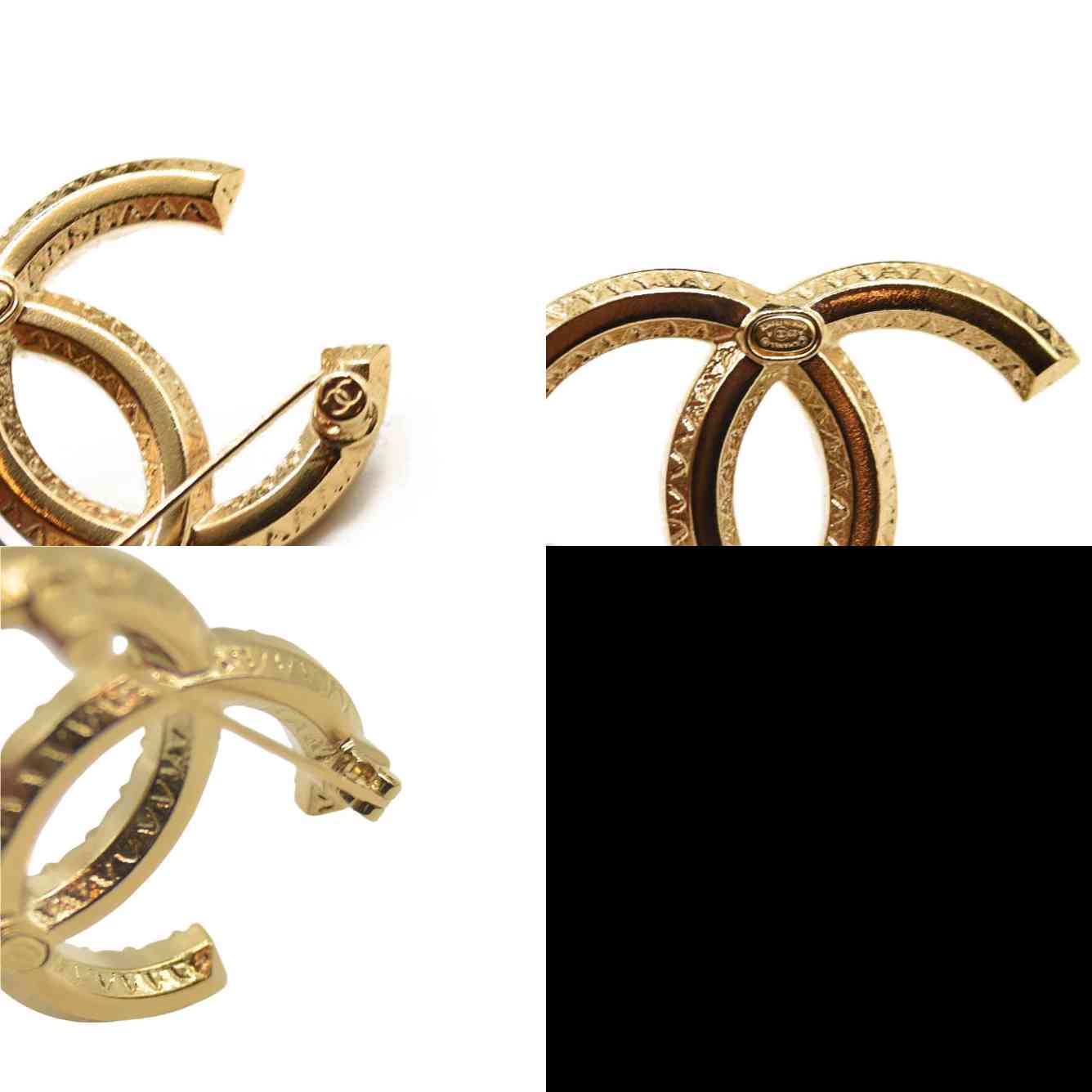 CHANEL Large Gold & Crystal CC Brooch