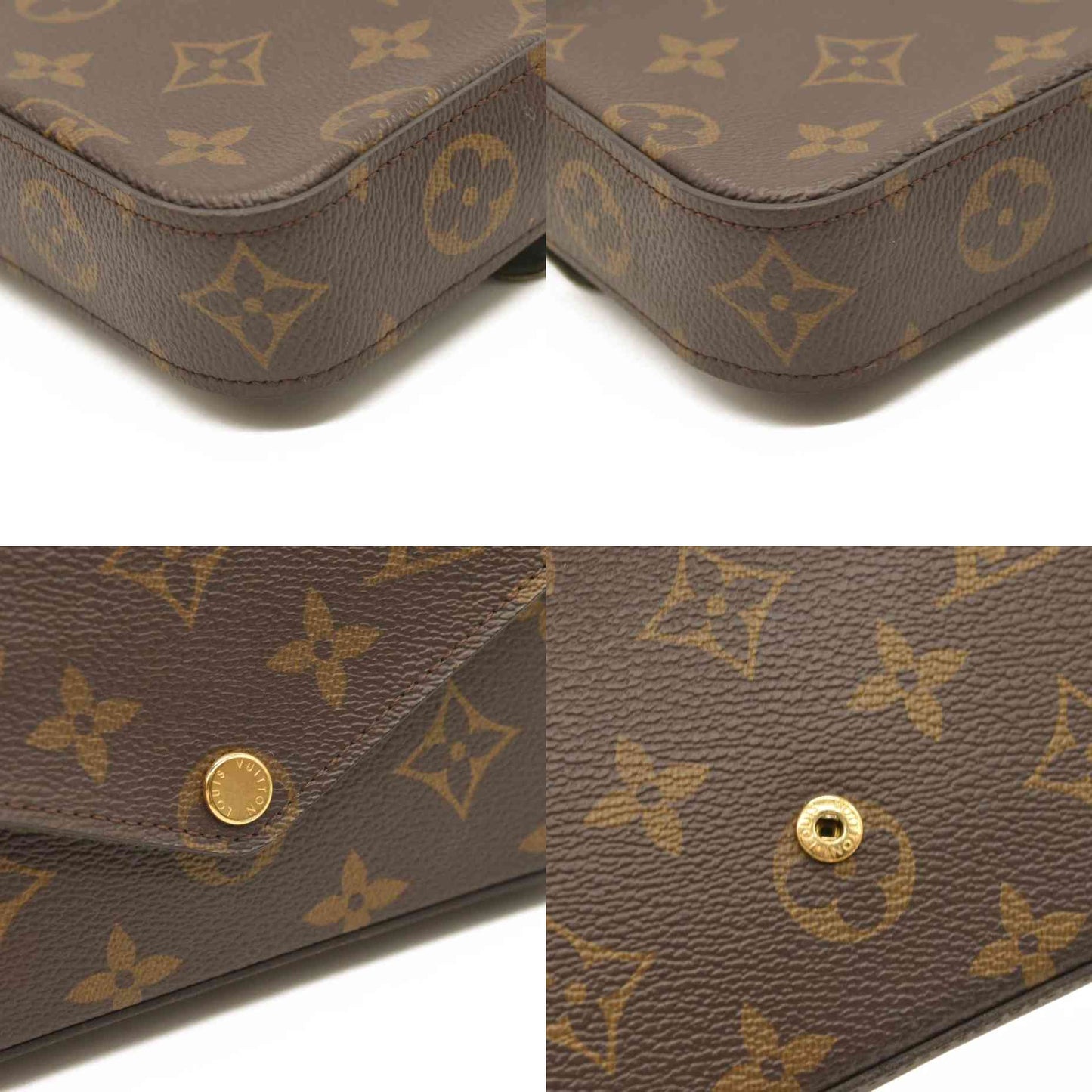 LOUIS VUITTON Monogram Felicie Strap & Go Kaki RFID