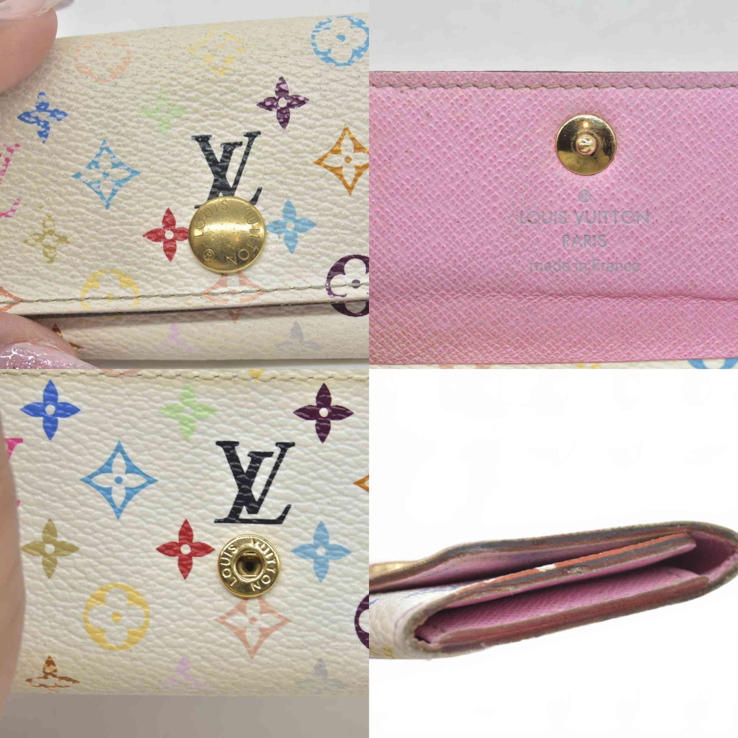 $330 2014 LOUIS VUITTON Monogram Multicolor Multicles 4 Ring Key Case CT3154