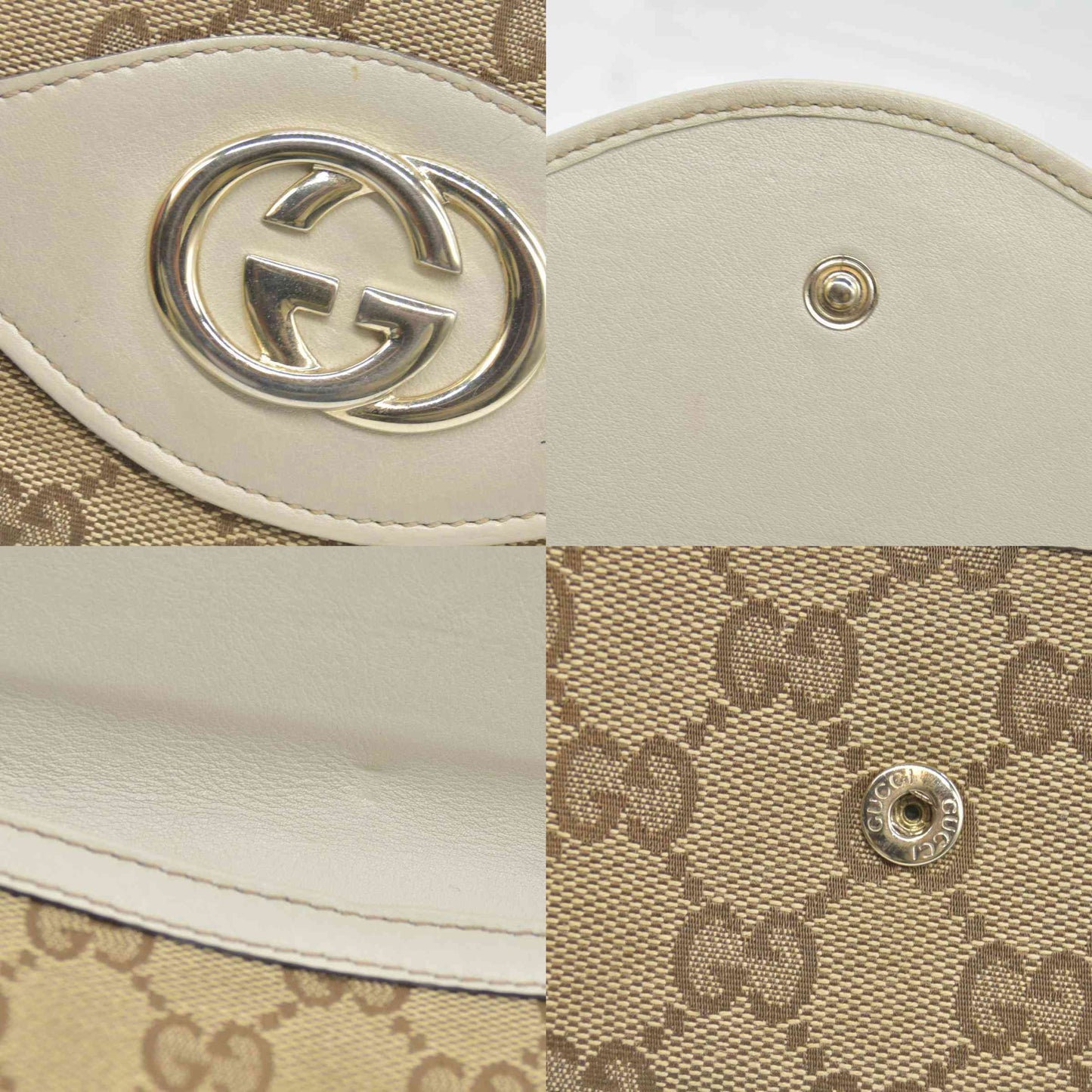 $880 Gucci Monogram Sukey Continental Wallet Champagne CONSIGNMENT