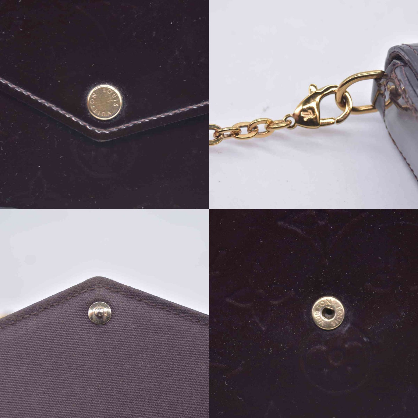 Louis Vuitton Vernis Pochette Felicie Chain Wallet Amarante CONSIGNMENT