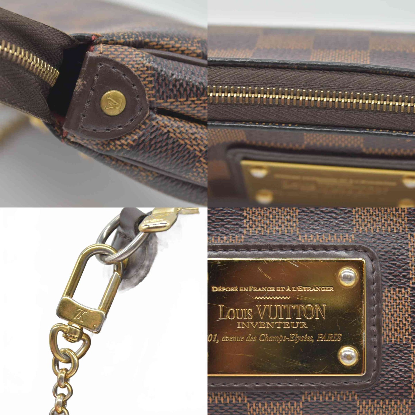 $1460 2013 Louis Vuitton Damier Ebene Eva Clutch AA1103