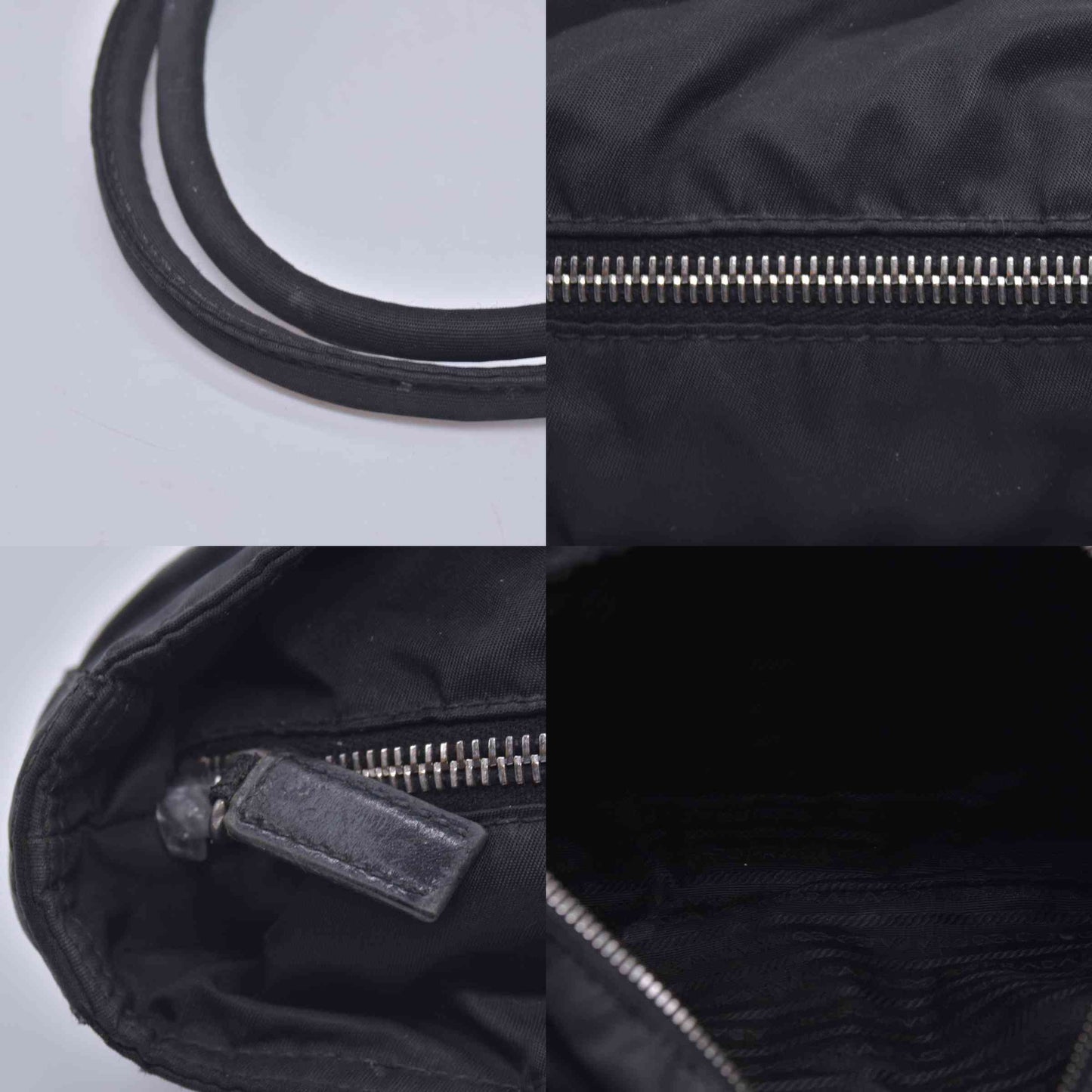 $1290 Prada Triangle Black Tessuto Nylon Shoulder Bag