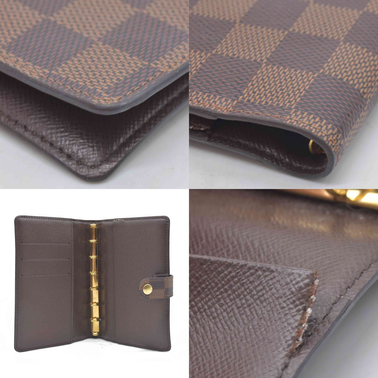 $505 LOUIS VUITTON Damier Ebene Agenda PM Day Planner Notebook Cover RFID