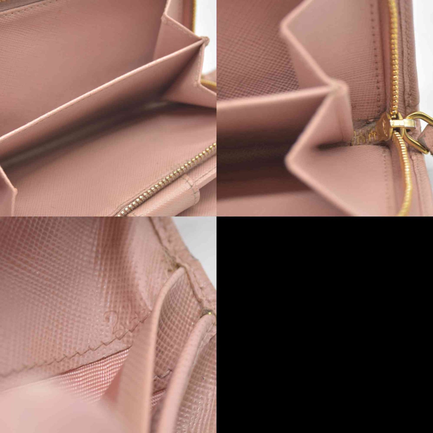 $560 Prada Saffiano Metal Compact Wallet Light Pink