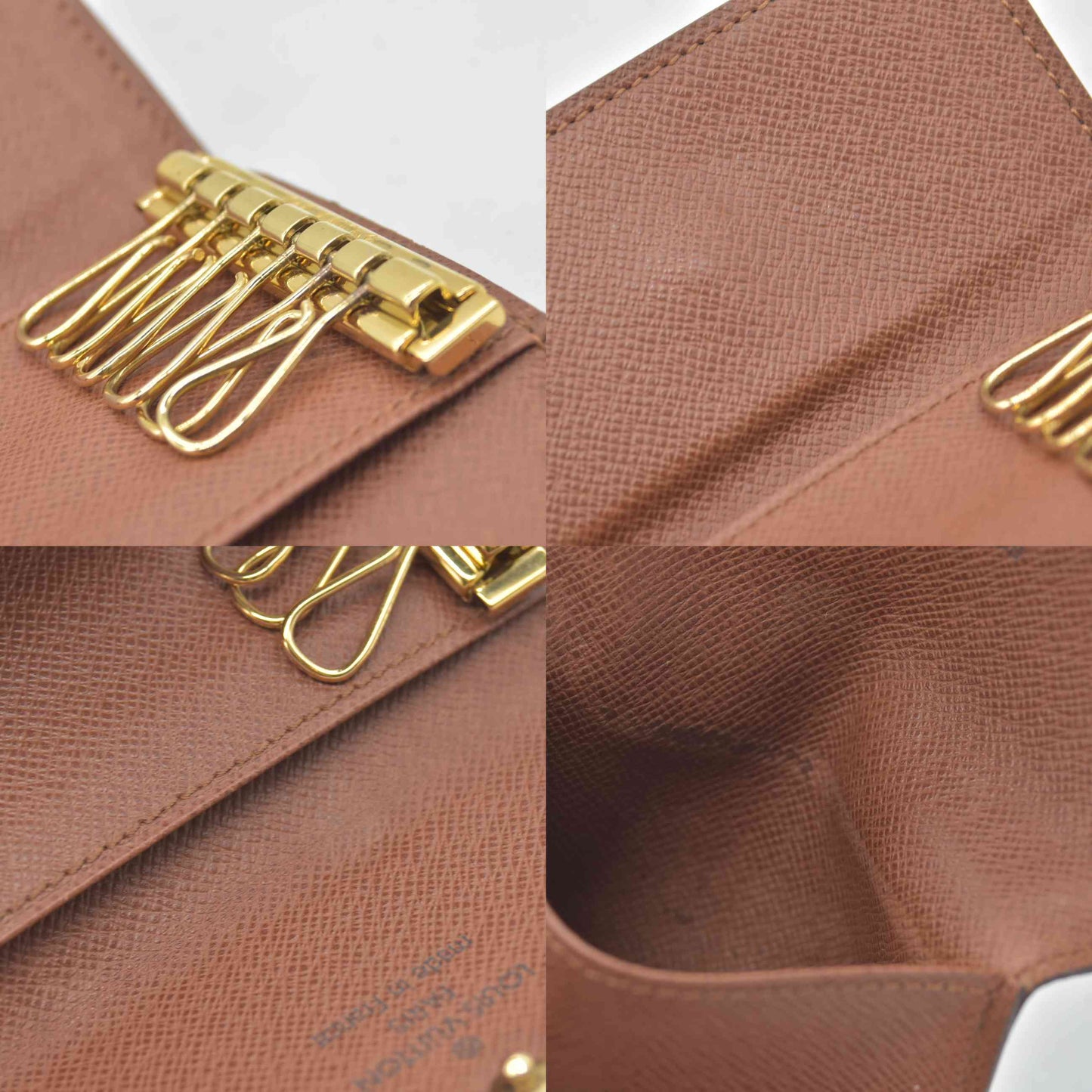 $355 1999 Louis Vuitton Monogram Multicles 6 Ring Key Case Brown CT0969
