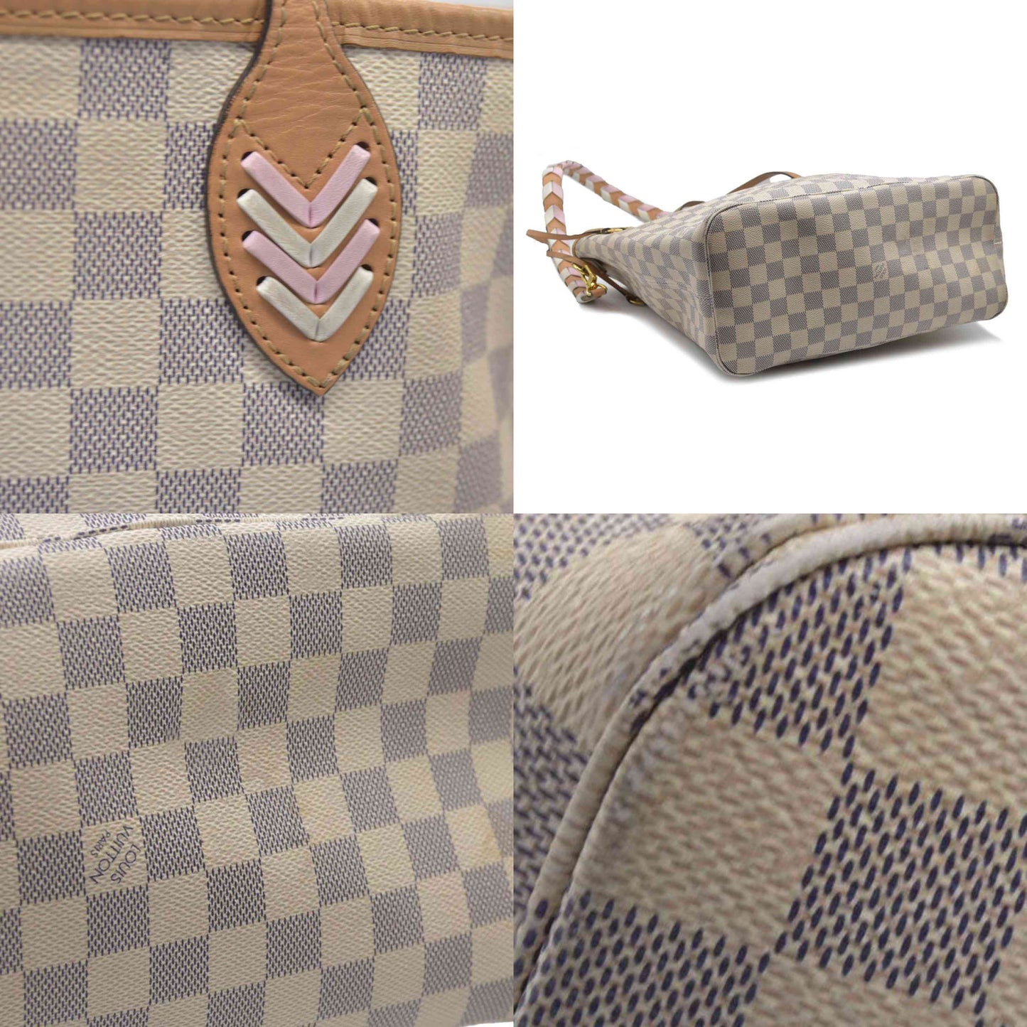 $2500 Louis Vuitton Damier Azur Braided Neverfull MM