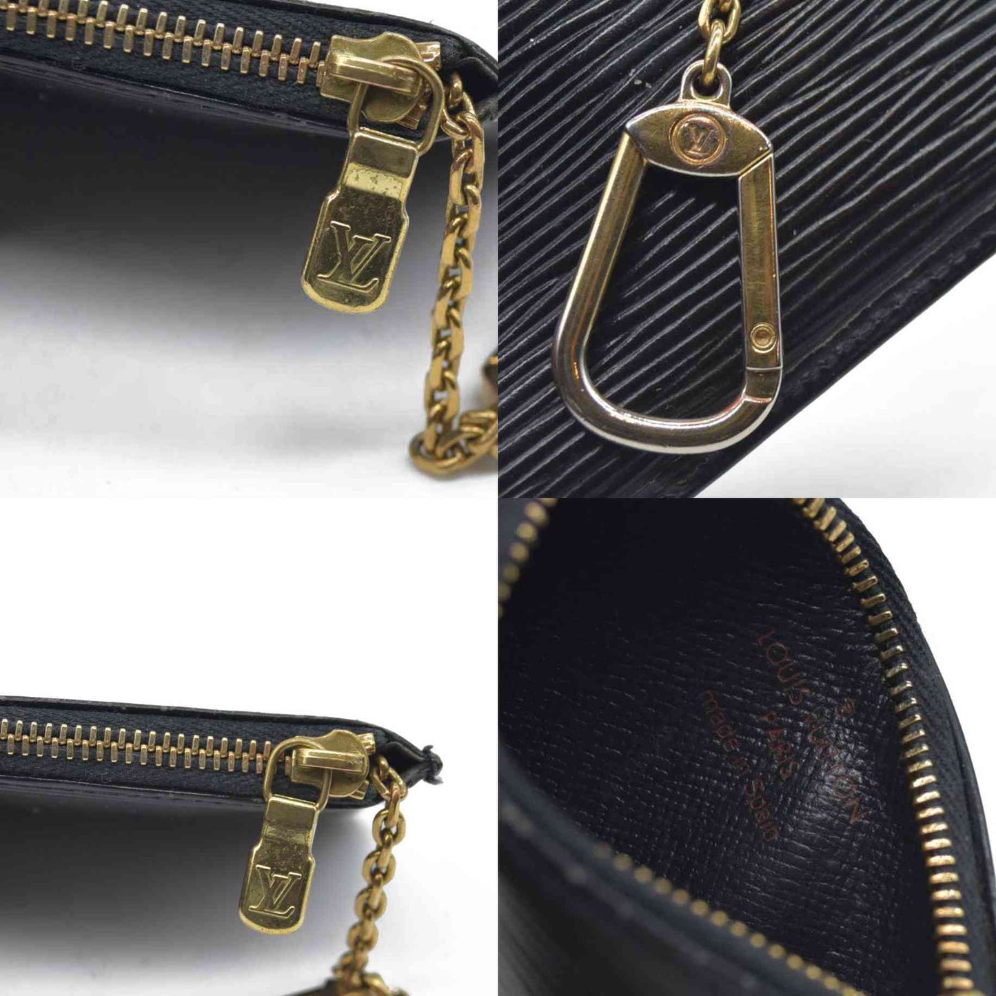 $450 Louis Vuitton  Epi Key Pouch Black