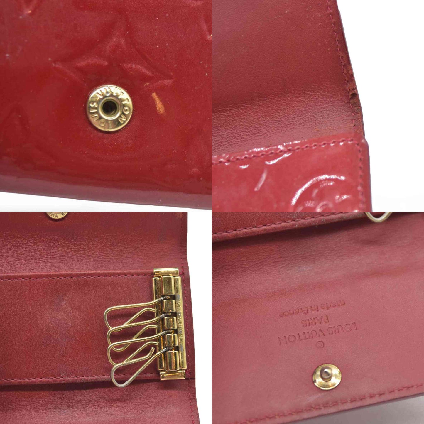 $345 Louis Vuitton Monogram Vernis Leather Multicles 4 Ring Key Case TN2153