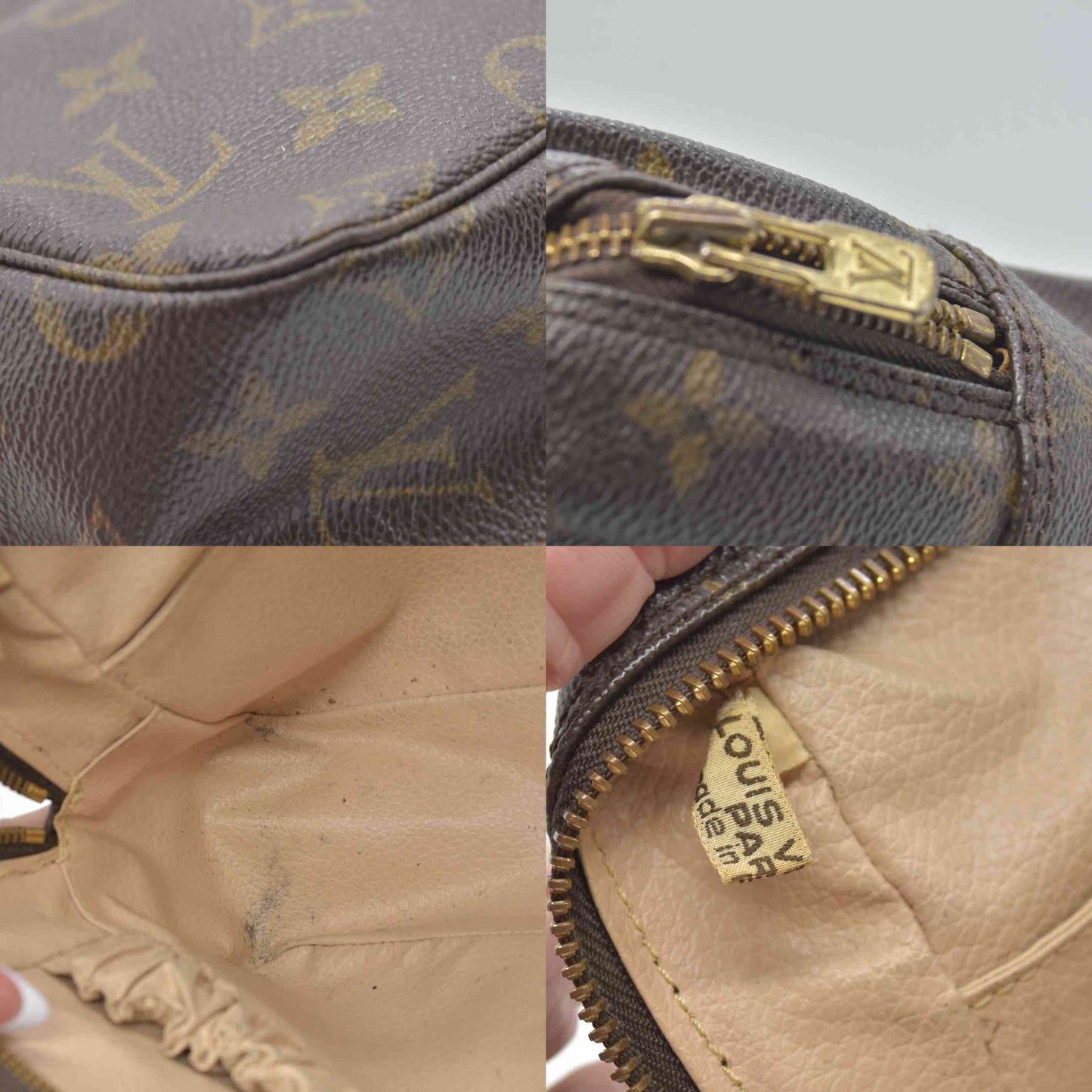 $600 1987 Louis Vuitton Monogram Trousse 28 Toiletry Bag Cosmetic TH872