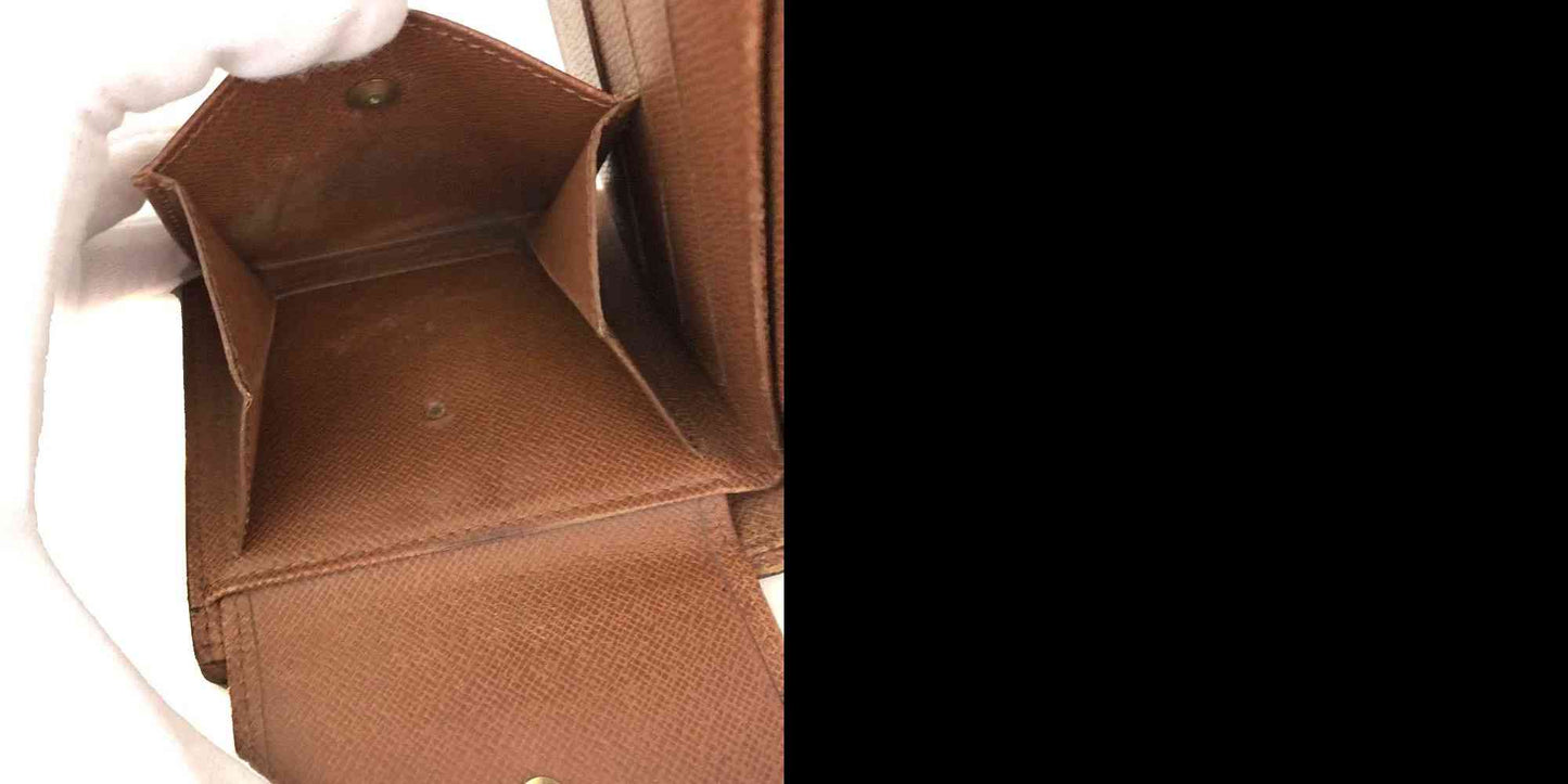 $515 1997 Louis Vuitton Monogram Portefeiulle Marco Bifold Wallet Brown CA0917