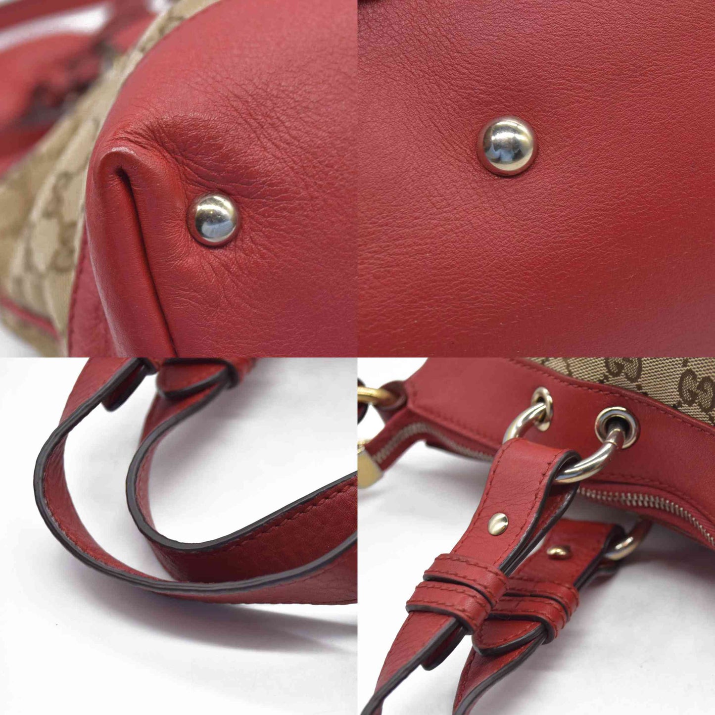 $1980 Gucci Monogram Signature GG Valentine Tote Red