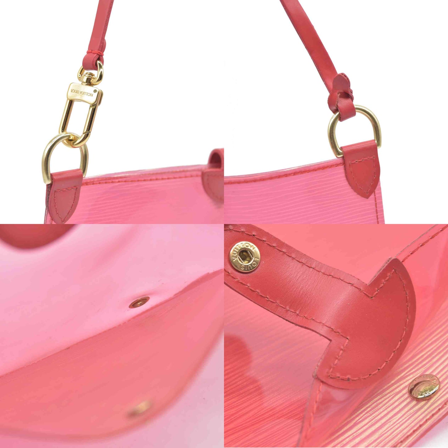 Louis Vuitton Clear Red Epi Leather Plage Clear Pochette Accessoires