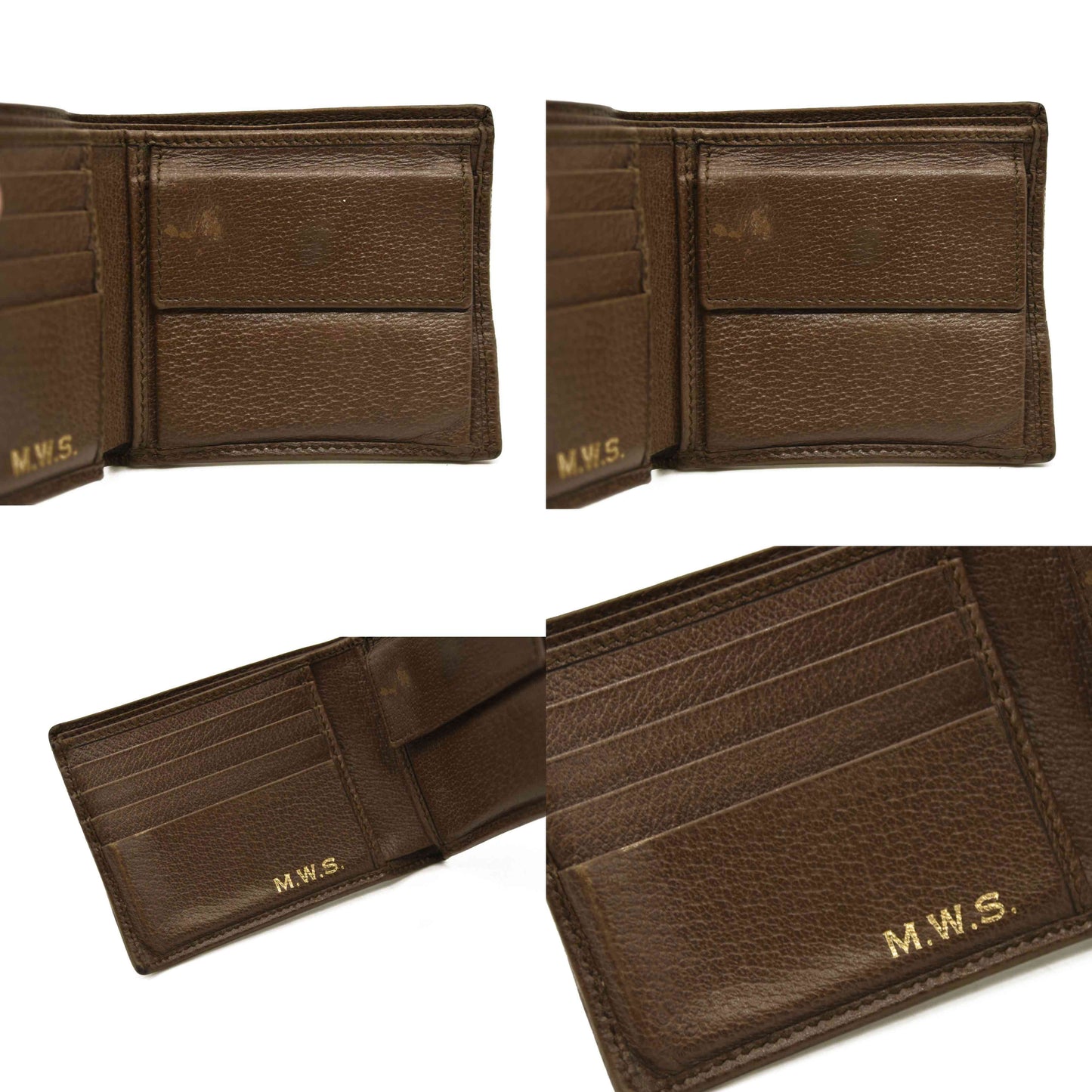 GUCCI Ophidia GG Logo PVC Leather Bifold Wallet Beige