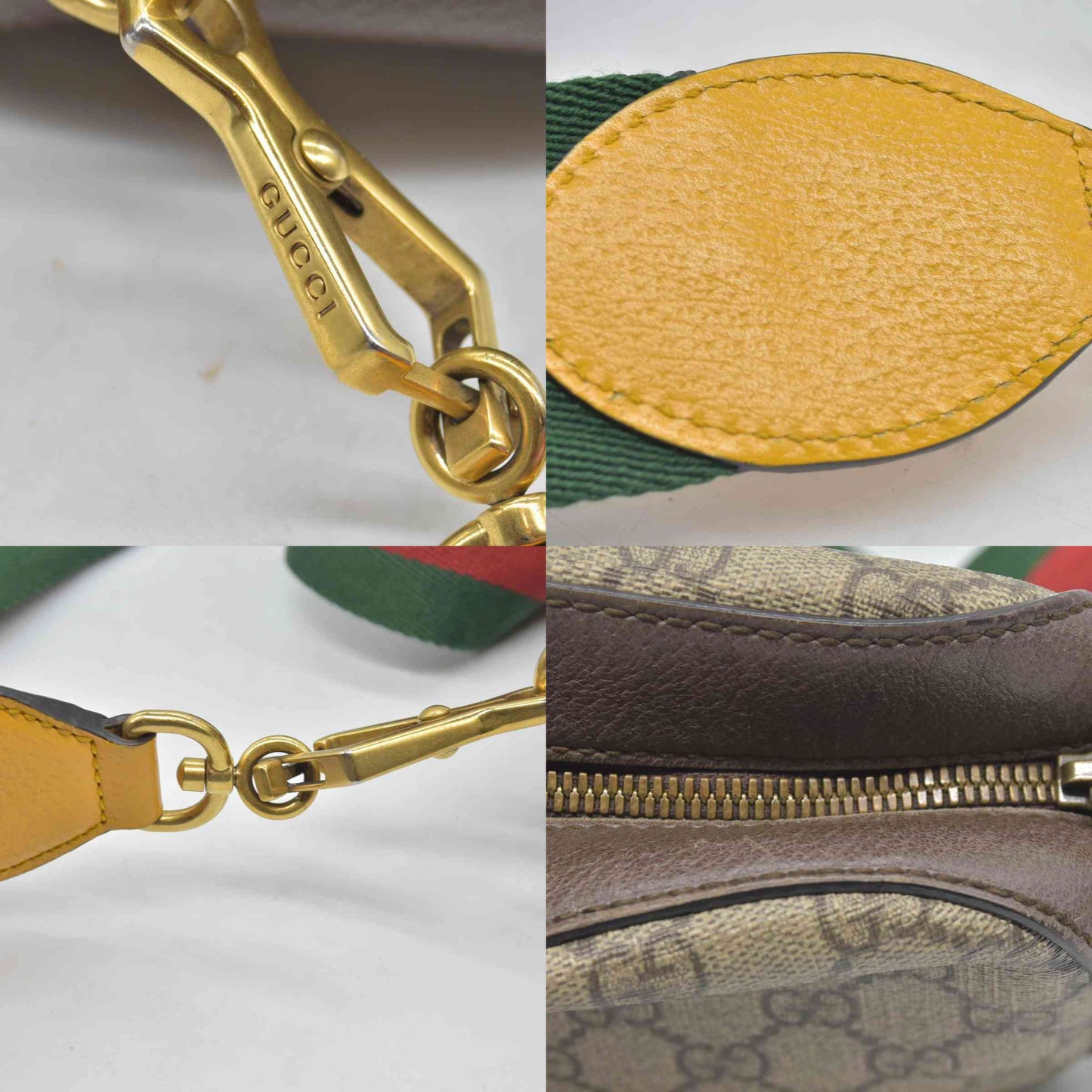 Gucci GG Supreme Monogram Web Neo Vintage Shoulder Bag Beige New Acero Crop