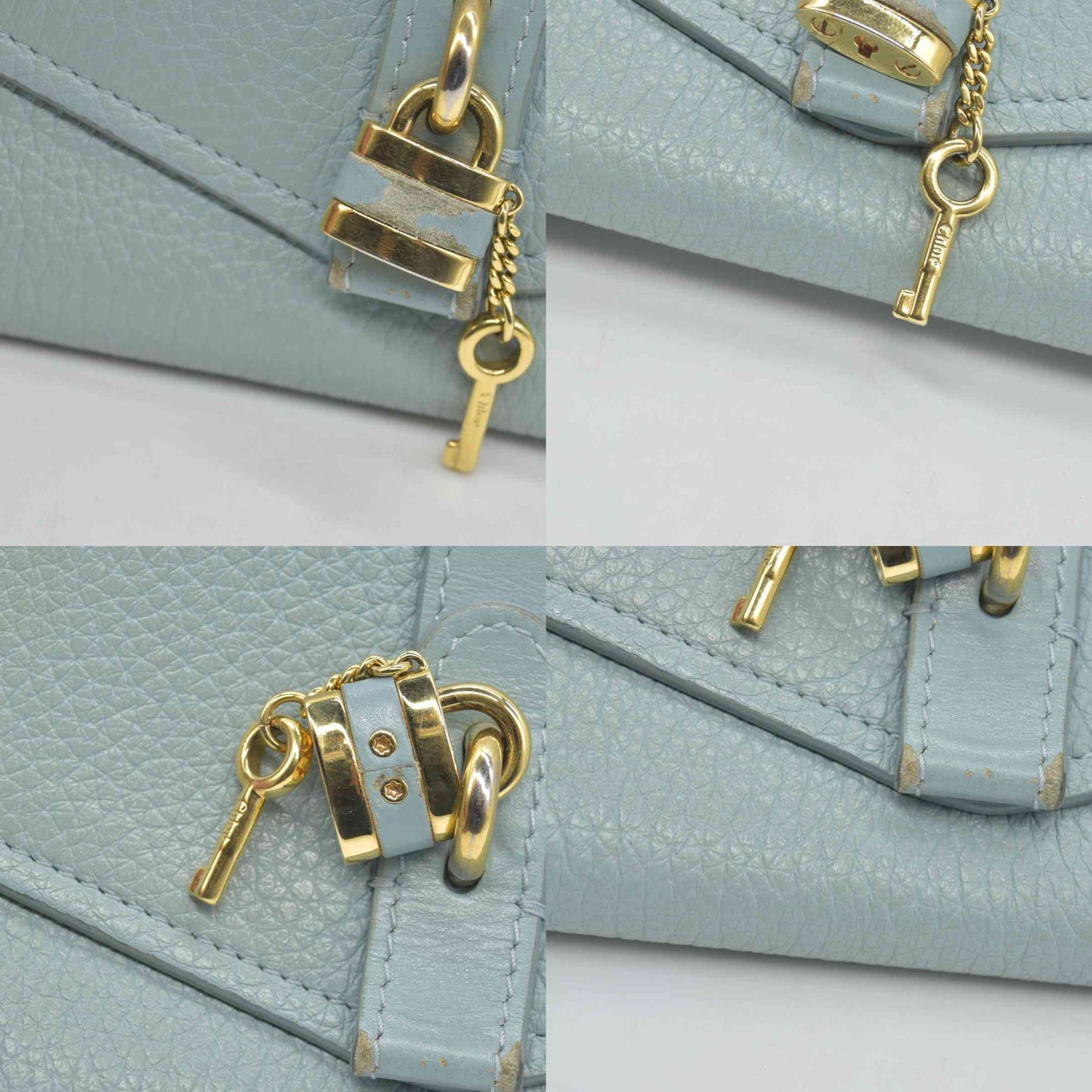 $895 Chloe Aby Leather Biford Long Chain Wallet