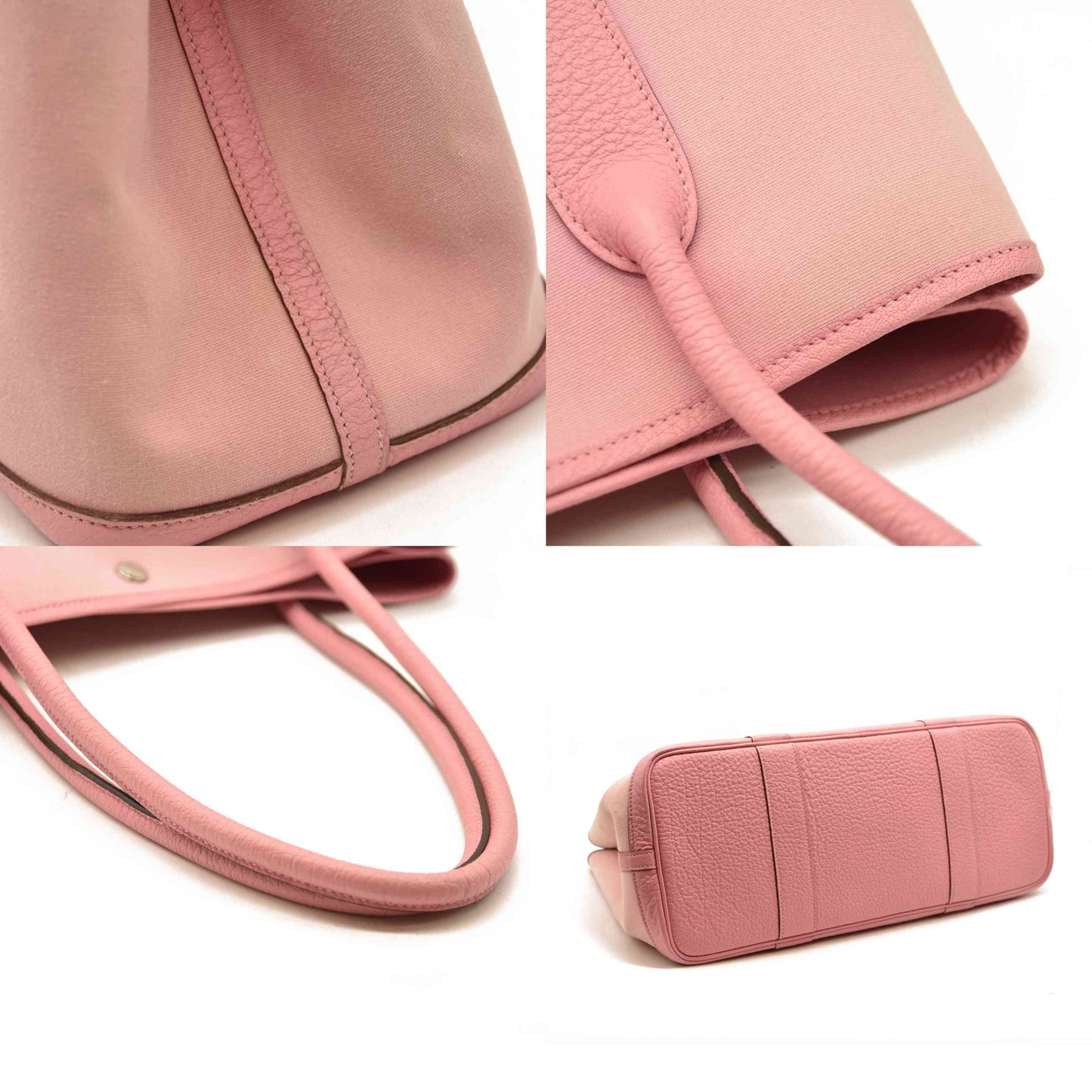 AUCTION $3500 Hermes  Toile Epsom Verso Garden Party 36 MM Bubblegum Rubis Square P