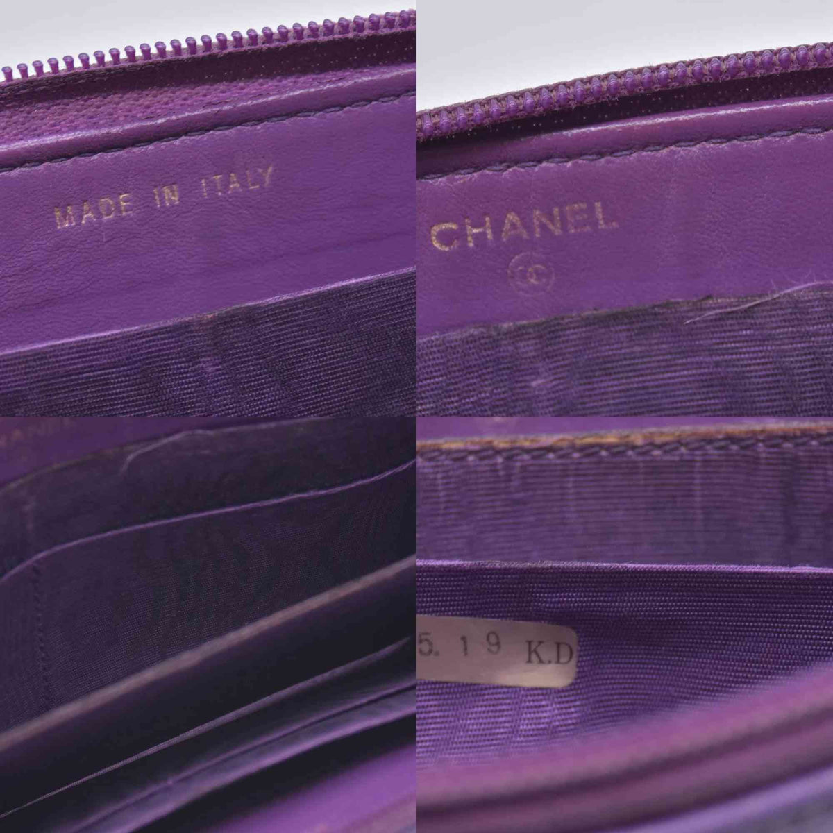 $1335 Chanel Caviar Wallet Purple CONSIGNMENT 10021224