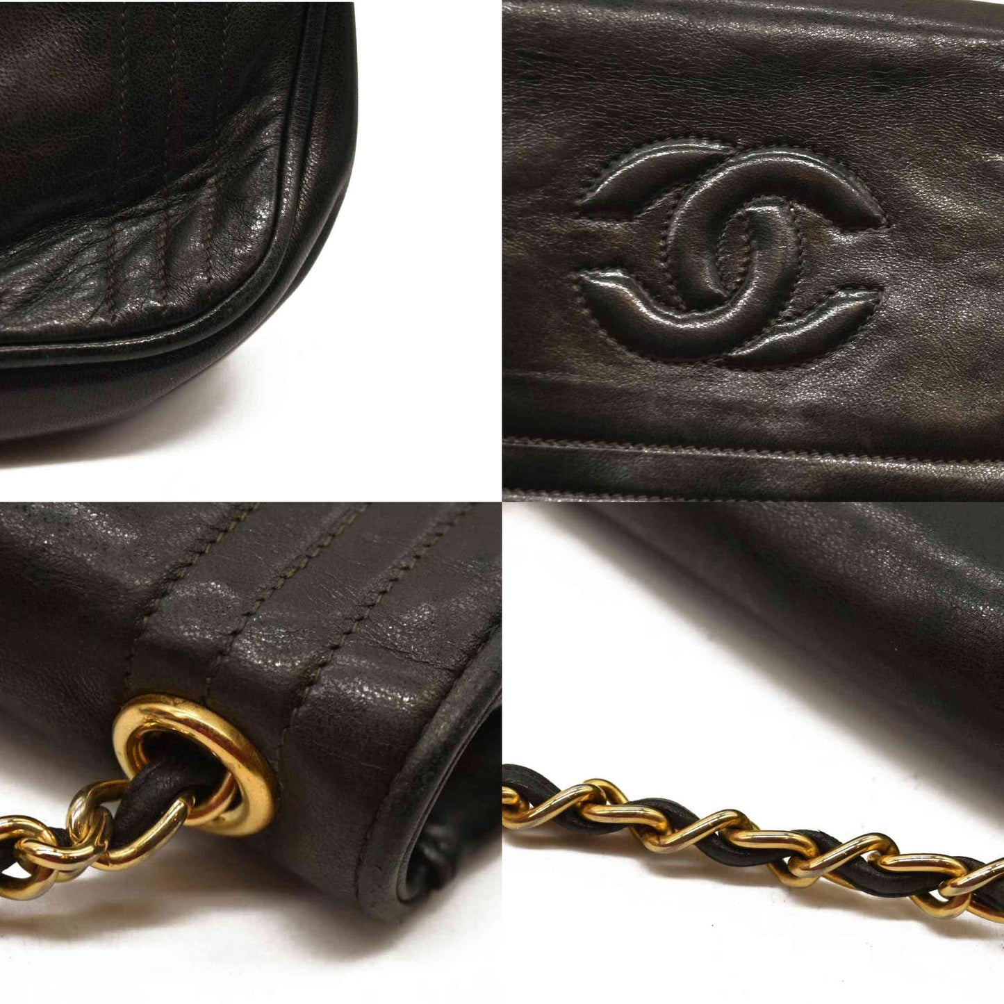 CHANEL Vintage CC Stitch Flap Bag Mini