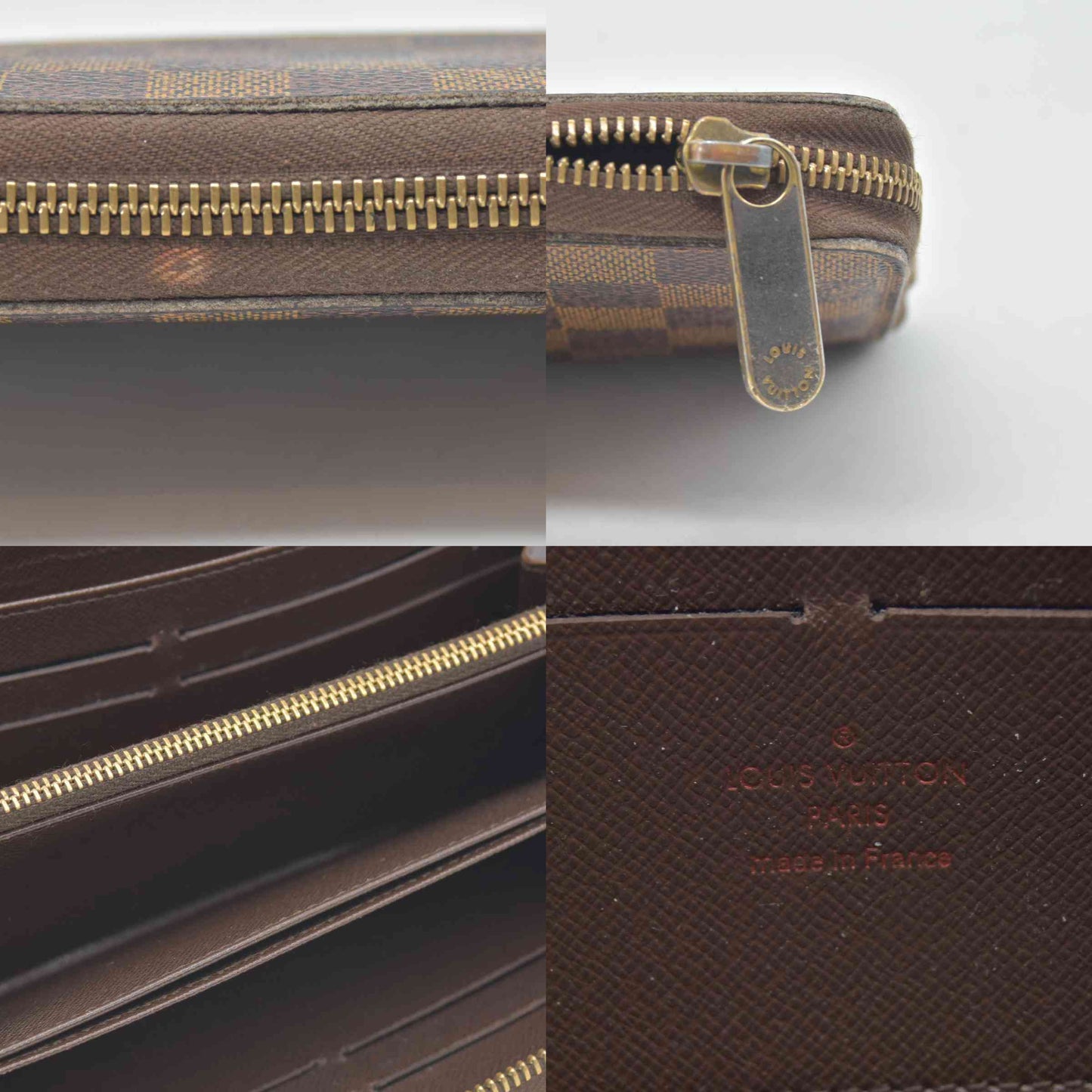 $915 2008 Louis Vuitton Damier Ebene Zippy Wallet  VI2078