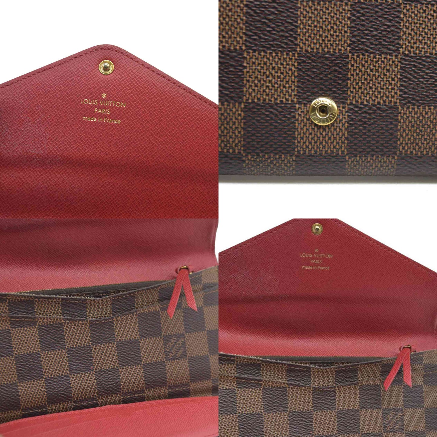 Louis Vuitton Damier Portefeiulle Josephine Long Bifold Wallet Brown TN1136