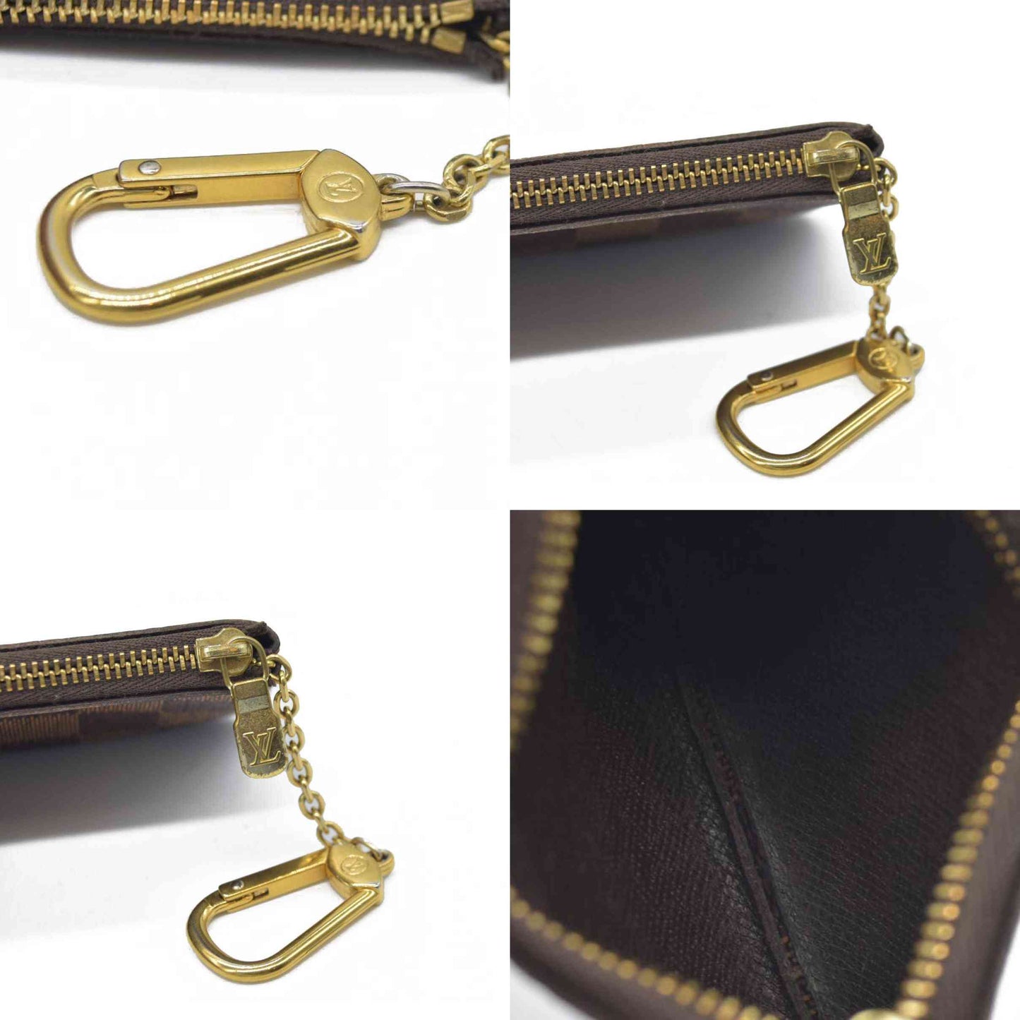 AUCTION Louis Vuitton Damier Pochette Cles Wallet Coin Purse Brown