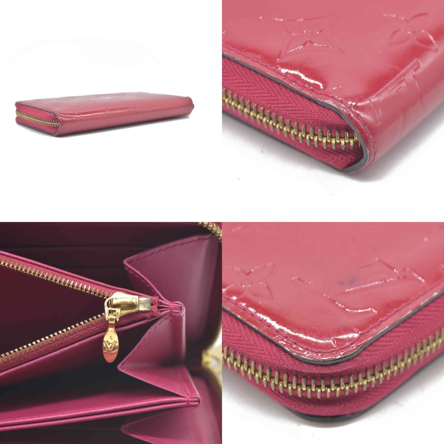 $1030 Louis Vuitton  Vernis Zippy Wallet Pink CA4183