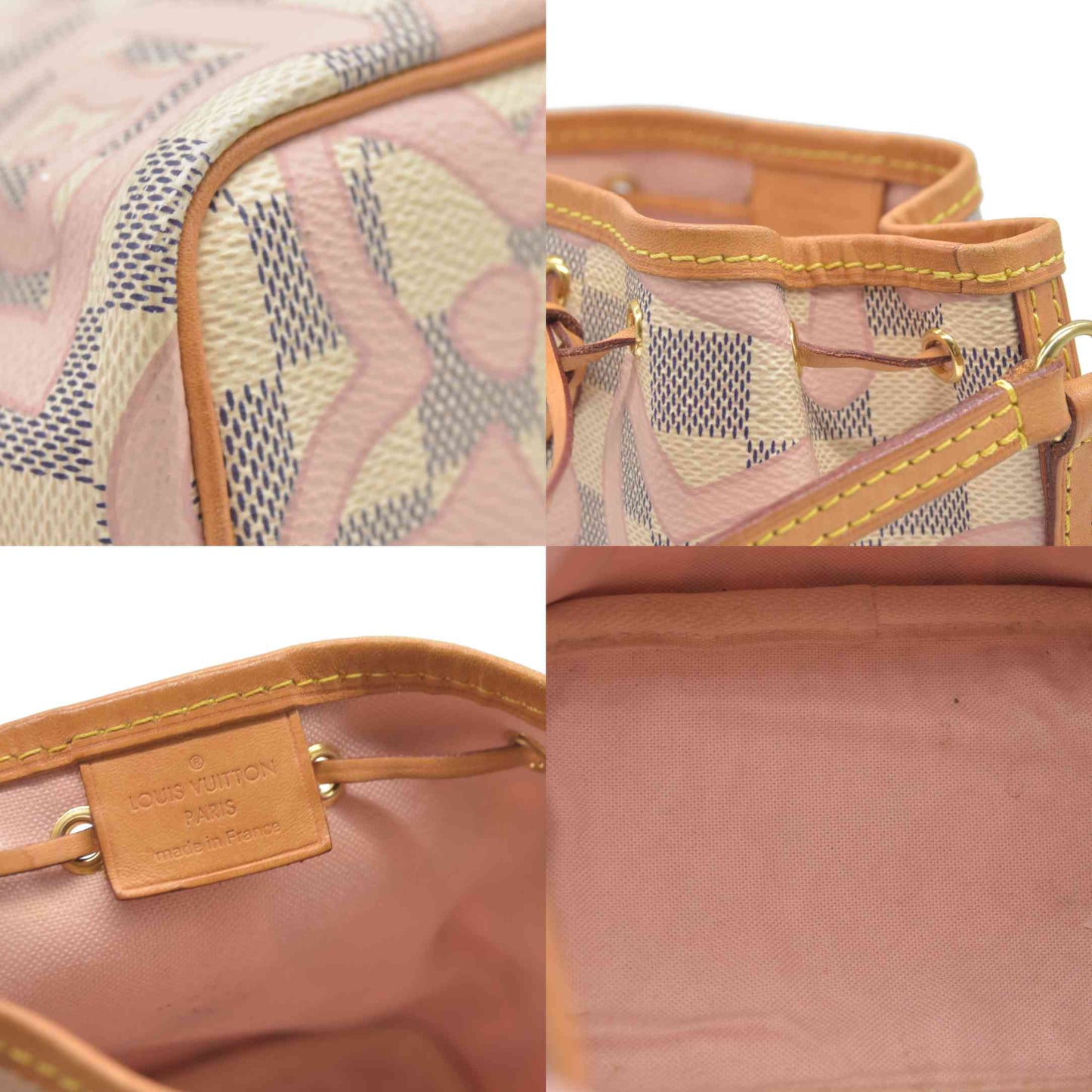 Louis Vuitton Damier Azur Tahitienne Nano Noe Rose Ballerine AR0187