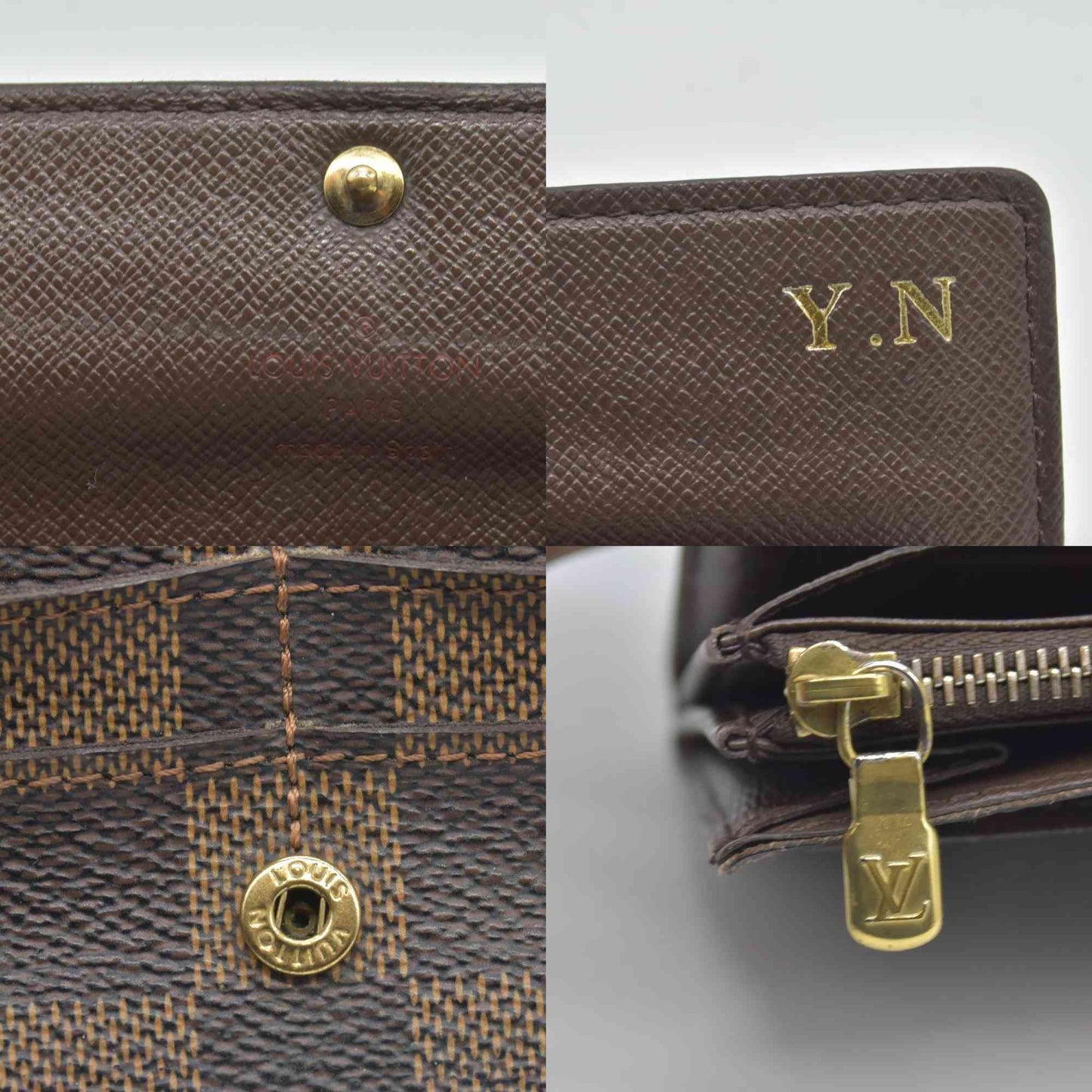 $725 Louis Vuitton Damier Ebene Sarah Wallet CONSIGNMENT CA4008