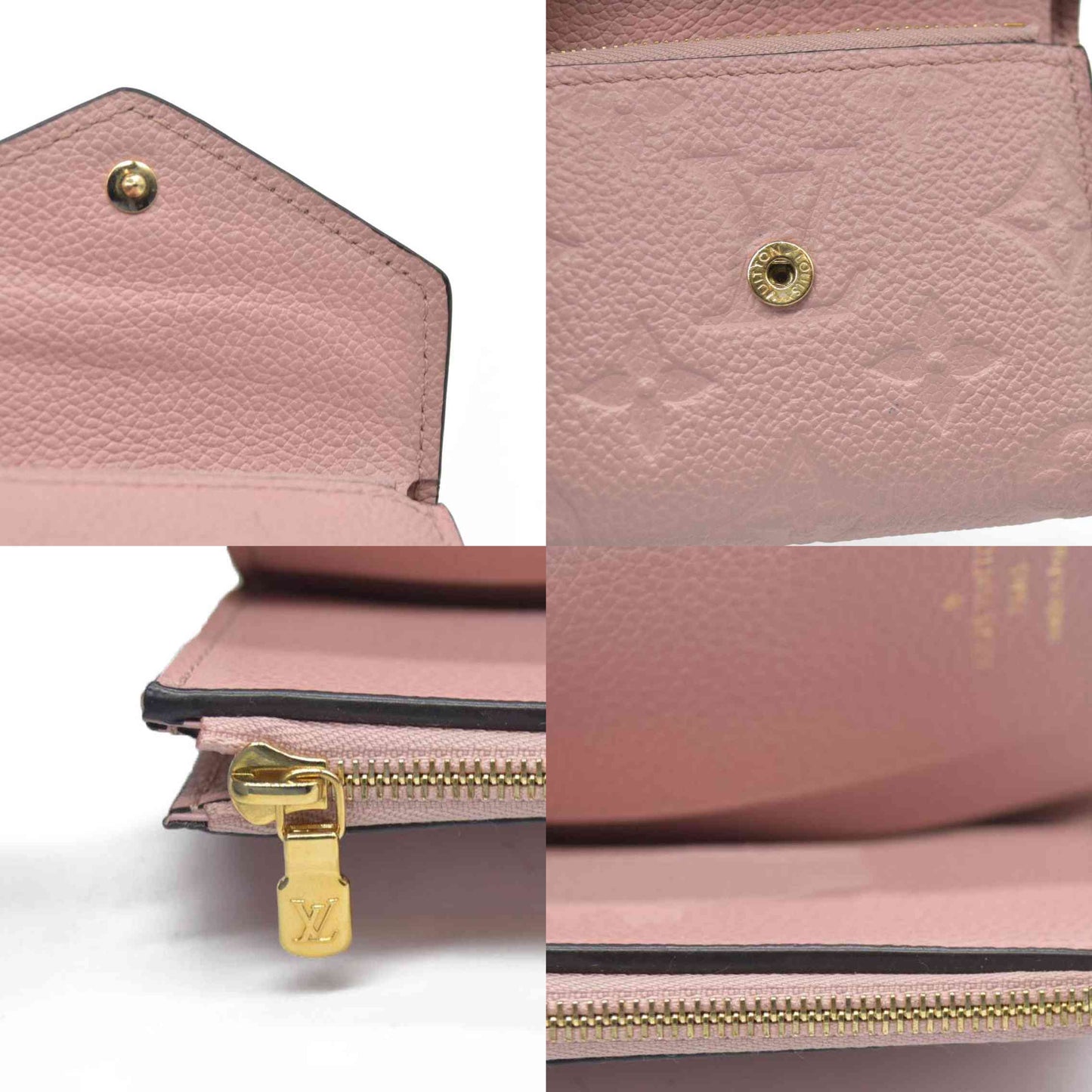 AUCTION $770 Louis Vuitton  Empreinte Zoe Wallet Rose Poudre