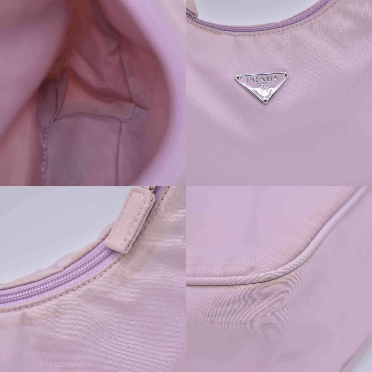 $1320 PRADA Tessuto Nylon Hobo Mini Pink Lilac 10021101