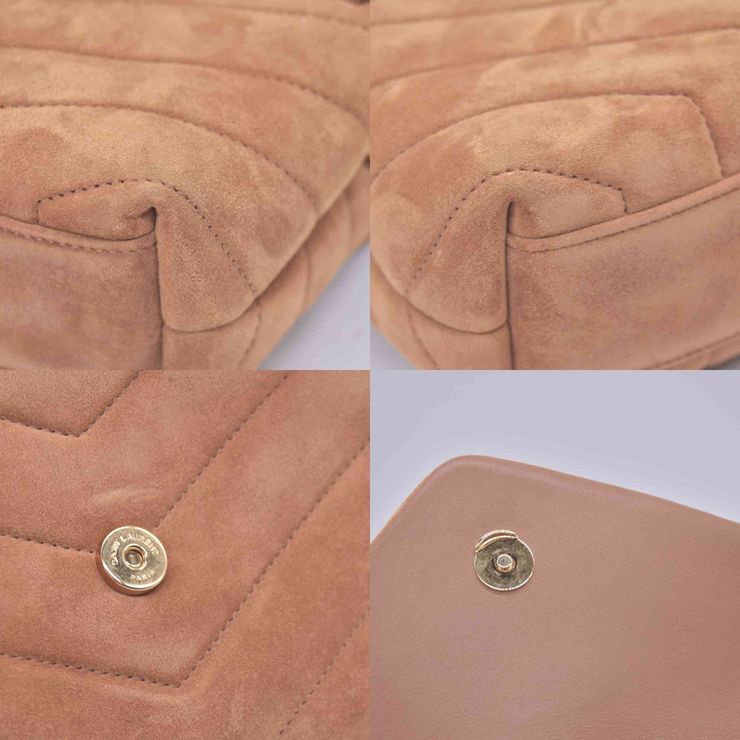 $1890 2022 Saint Laurent Suede Toy Loulou Shoulder Bag Cinnamon