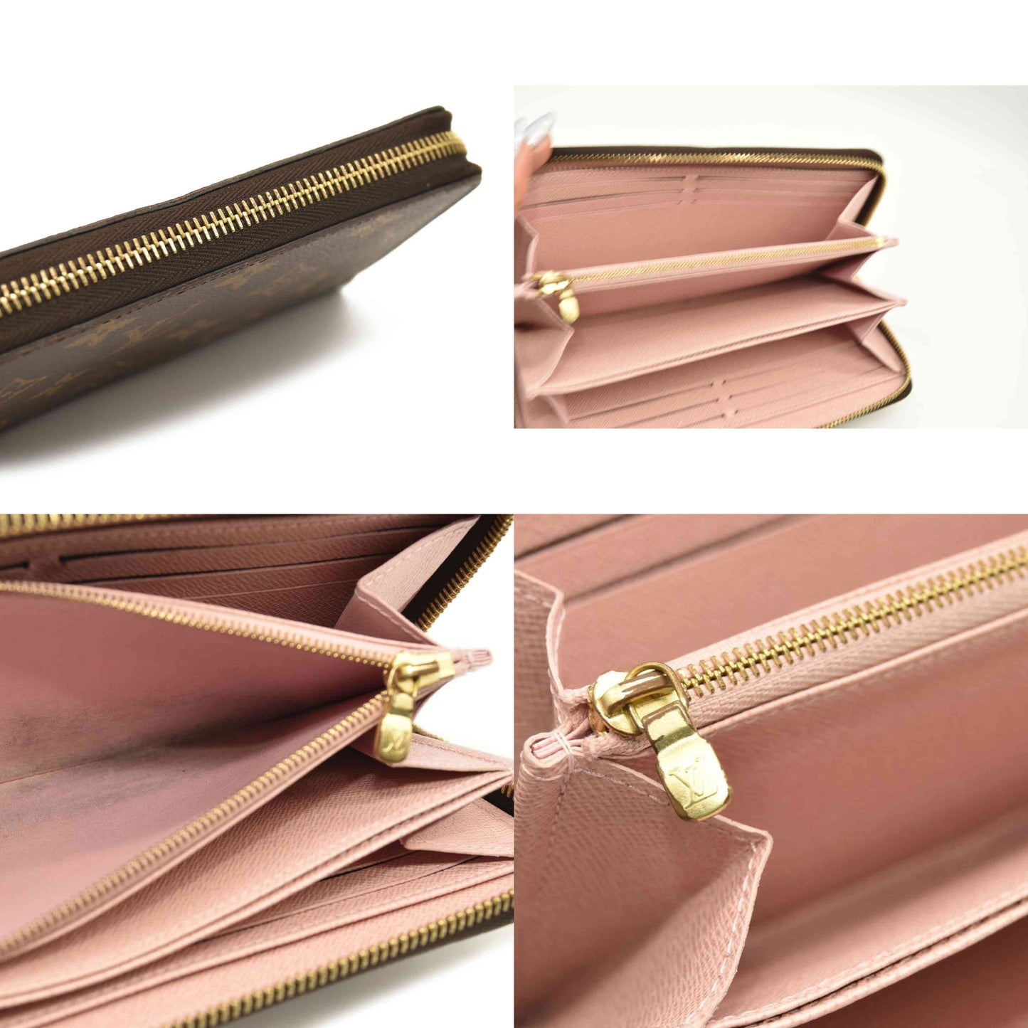 LOUIS VUITTON Monogram Zippy Wallet Rose Ballerine CA3196