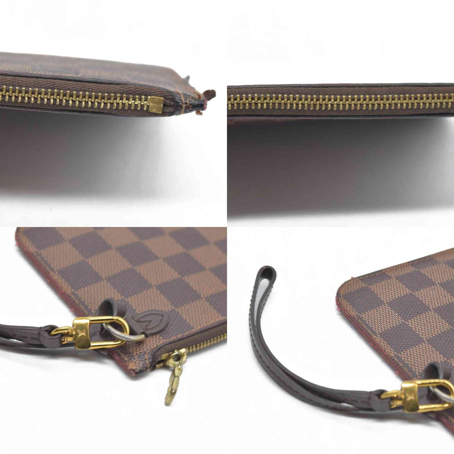 $2100 Louis Vuitton Damier Ebene Neverfull PM Pochette