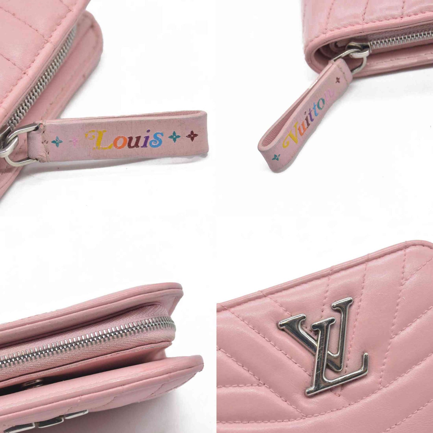 $835 Louis Vuitton Leather New Wave Compact Wallet Pink CONSIGNMENT