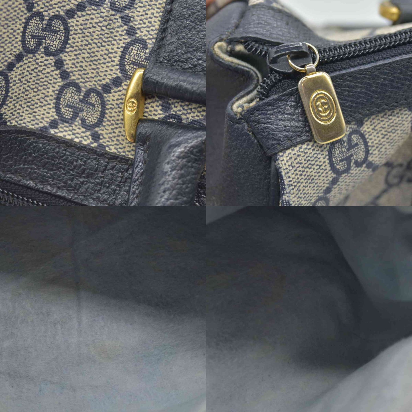 $950 Gucci Vintage GG Monogram Supreme Boston Handbag PVC Leather CONSIGNMENT