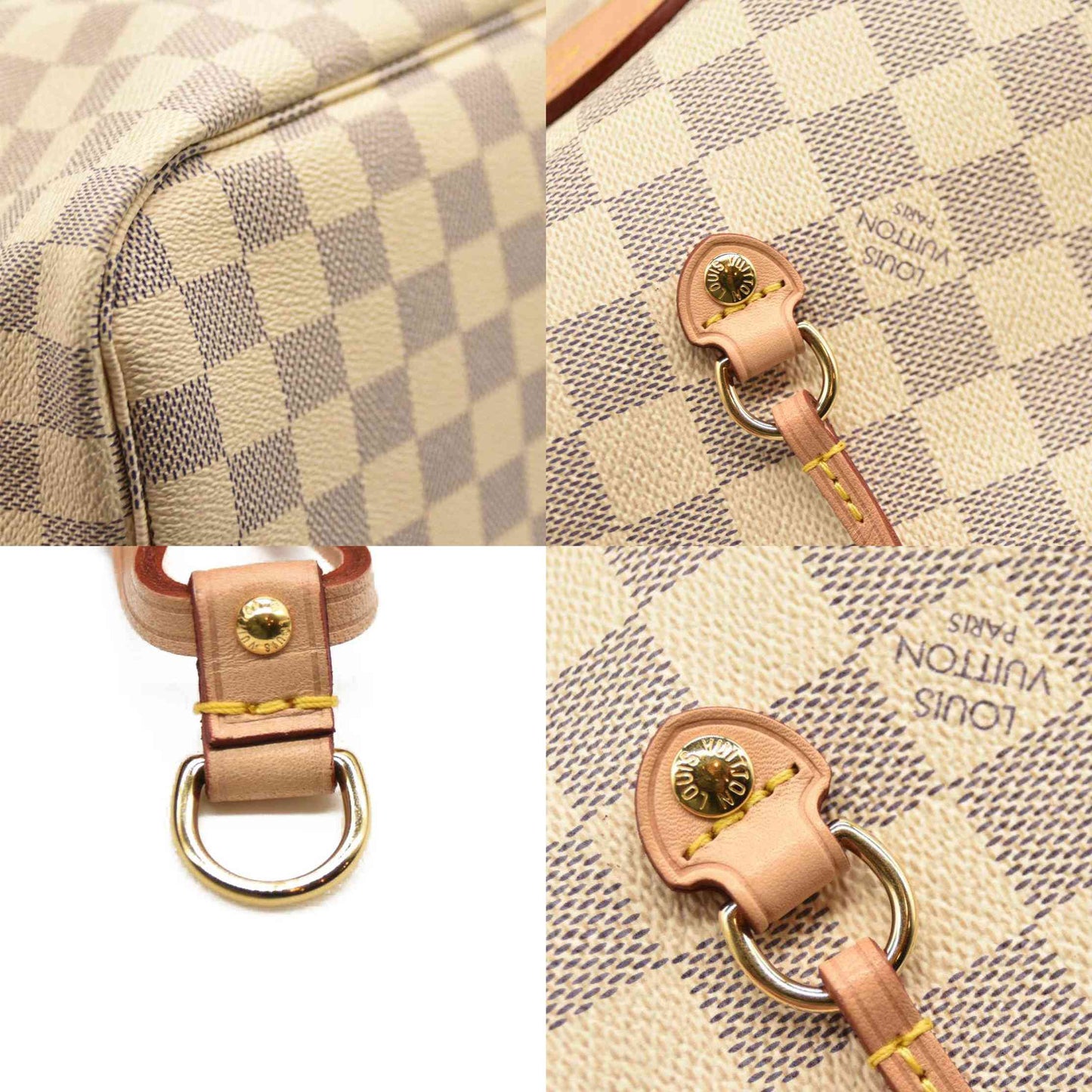 LOUIS VUITTON Damier Azur Neverfull MM Rose Ballerine