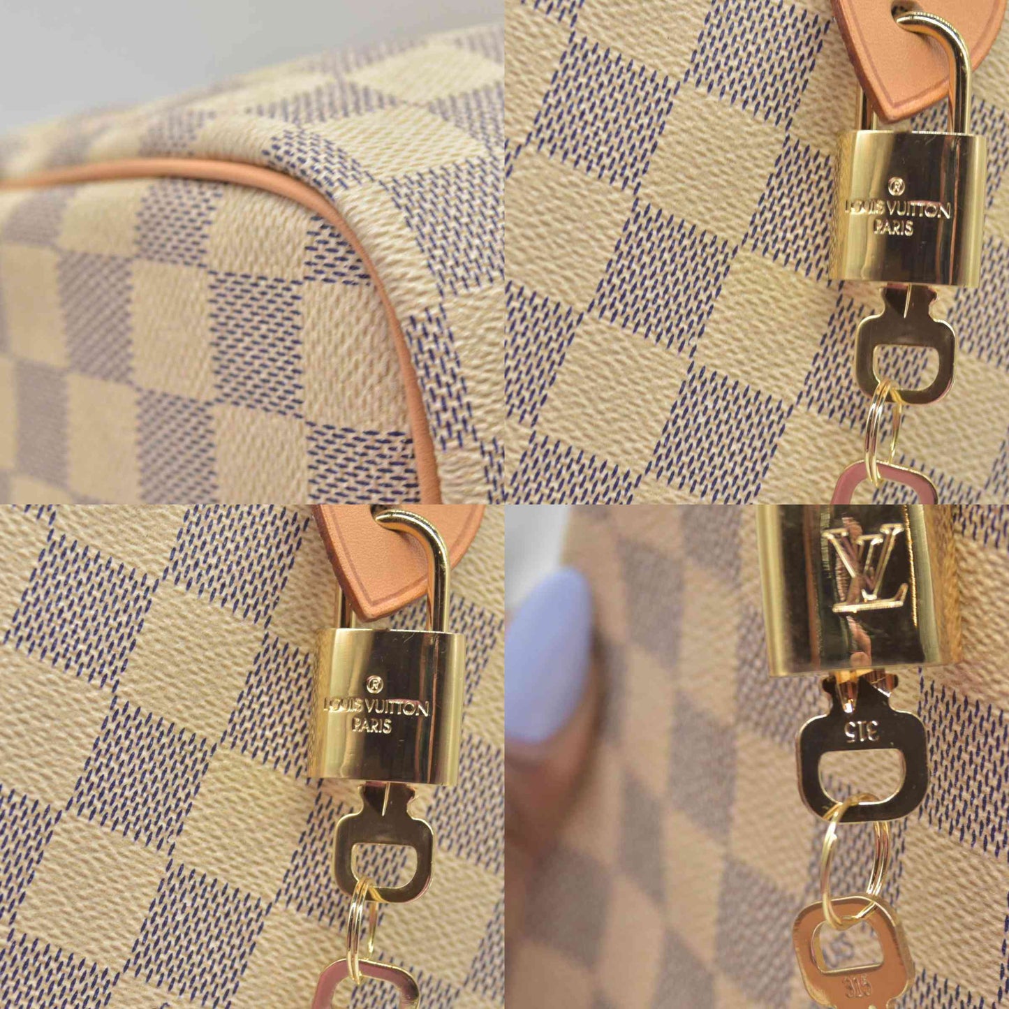 $1550 Louis Vuitton Damier Azur Speedy 30 DU4180 CONSIGNMENT