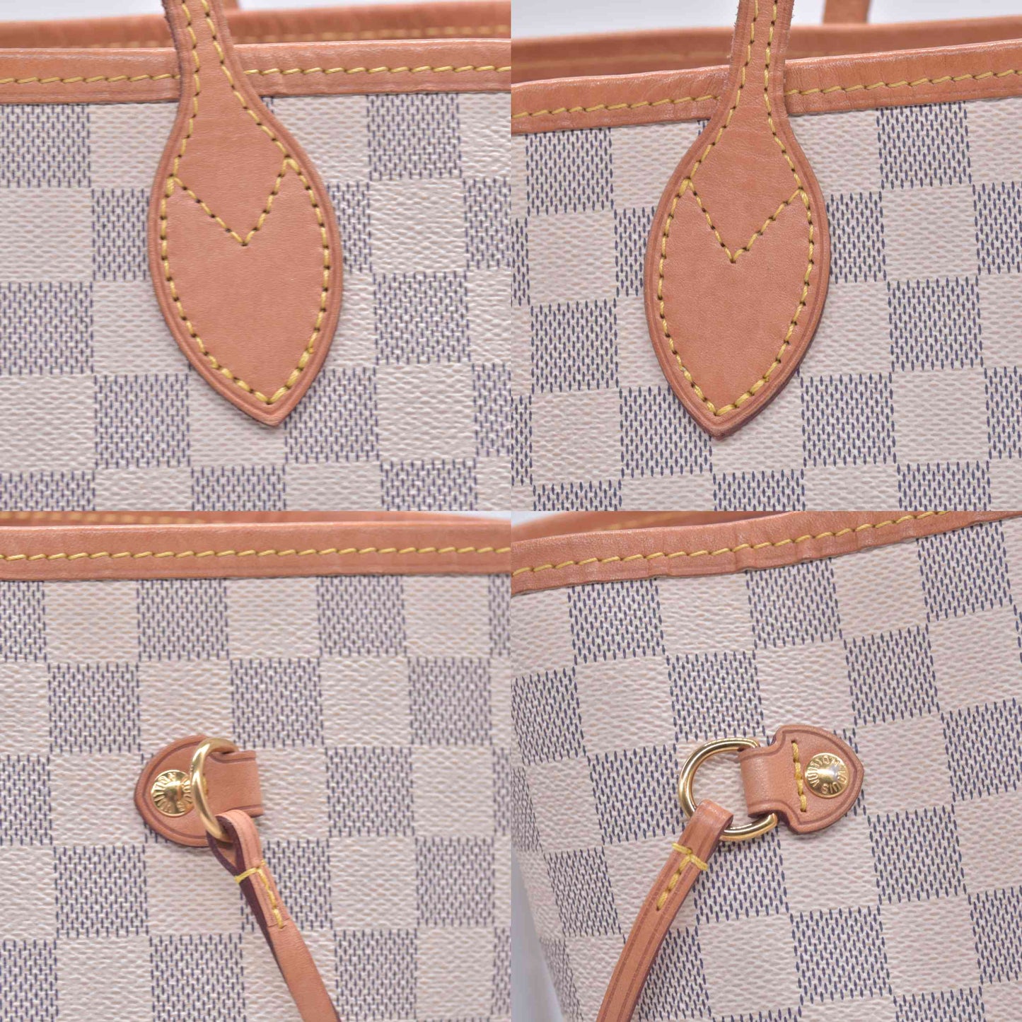 $2240 2019 Louis Vuitton Damier Azur Neo Neverfull GM Rose Ballerine