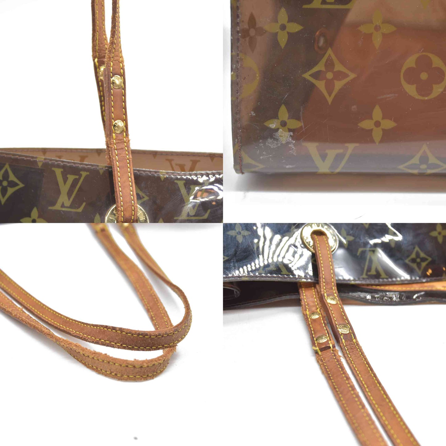 AUCTION $3500 Louis Vuitton  Vinyl Monogram Ambre Sac Cabas GM