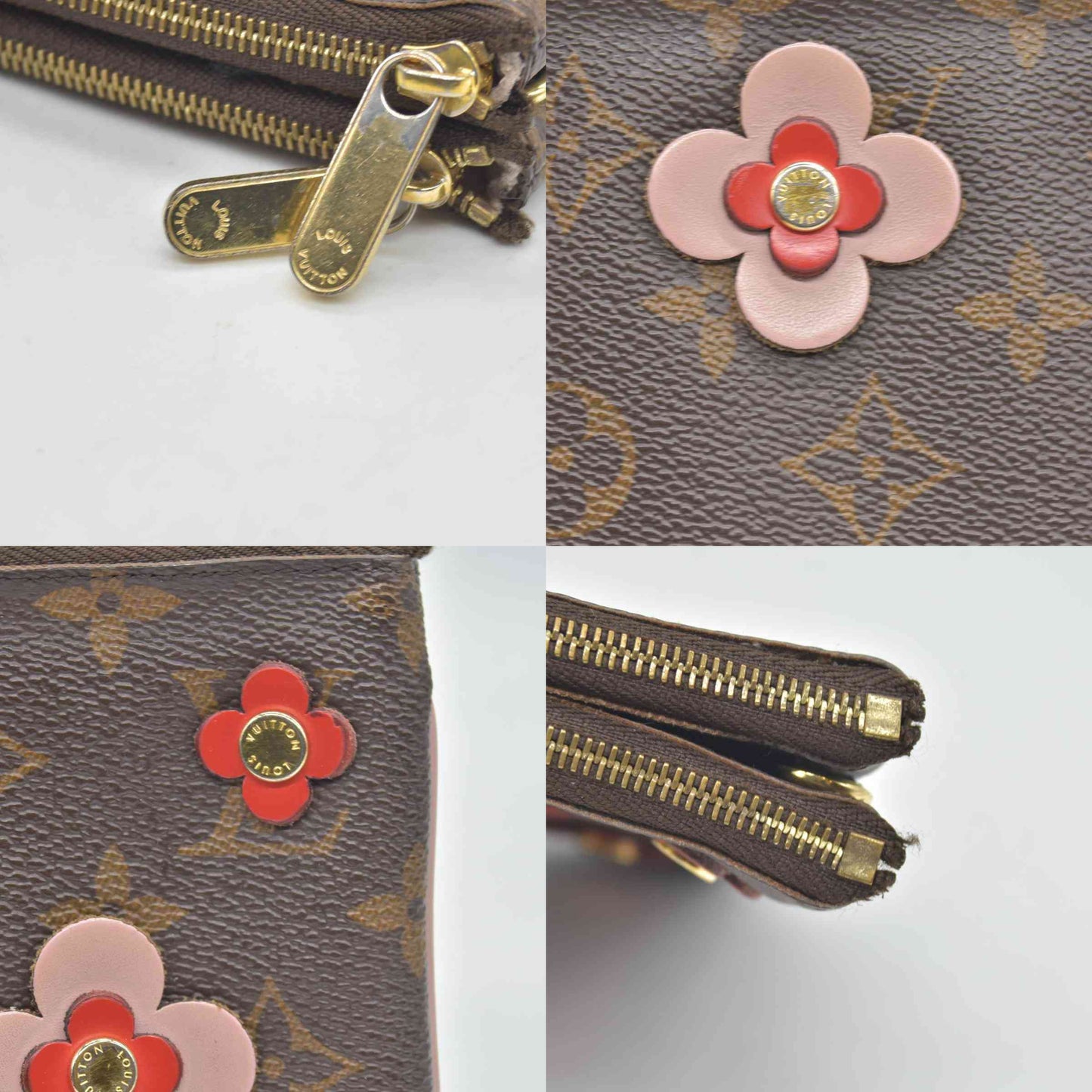 $1420 2019 Louis Vuitton Pochette Double Zipper Flower Monogram GI0169