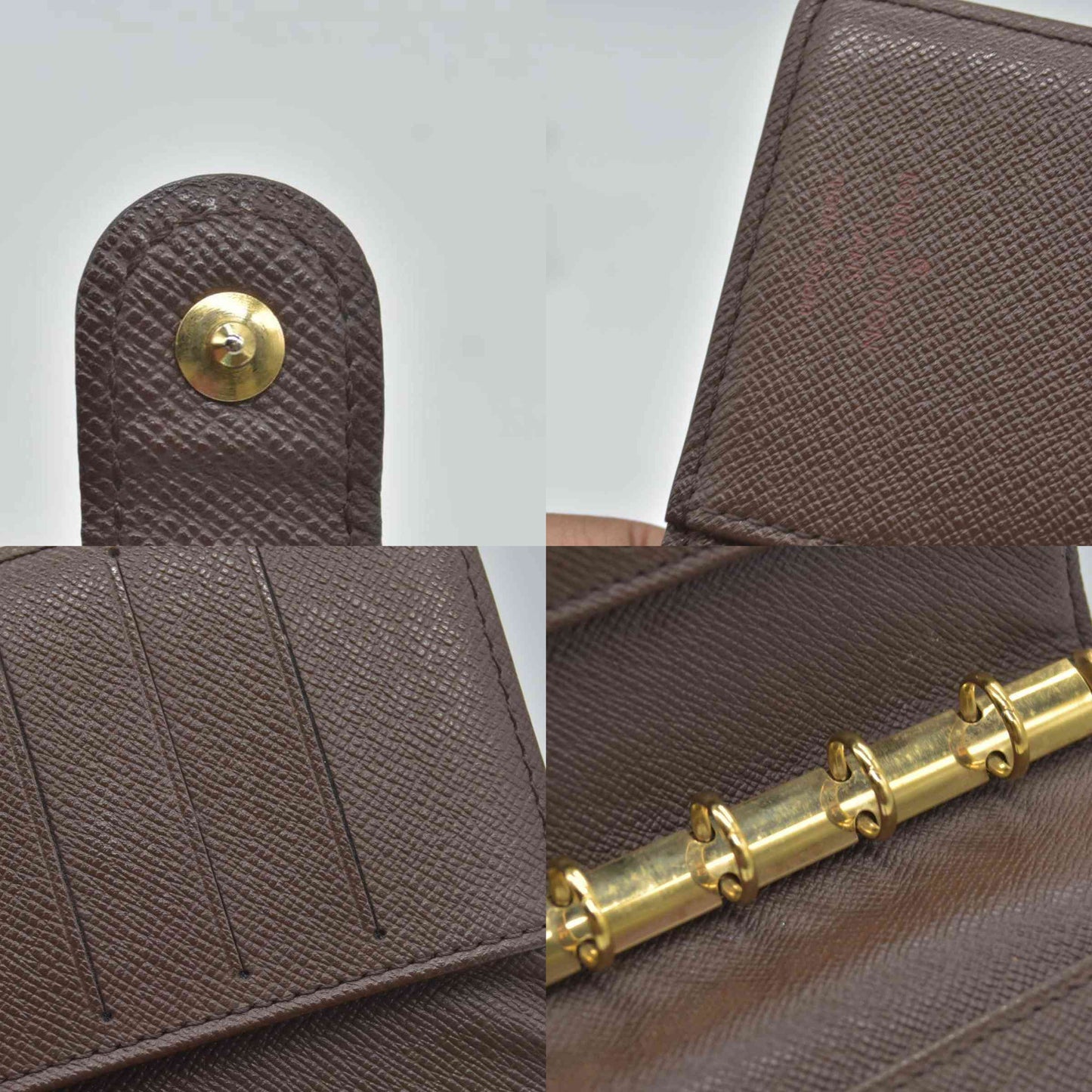 $505 2004 Louis Vuitton Damier Ebene Small Ring Agenda Cover CA0094 CONSIGNMENT